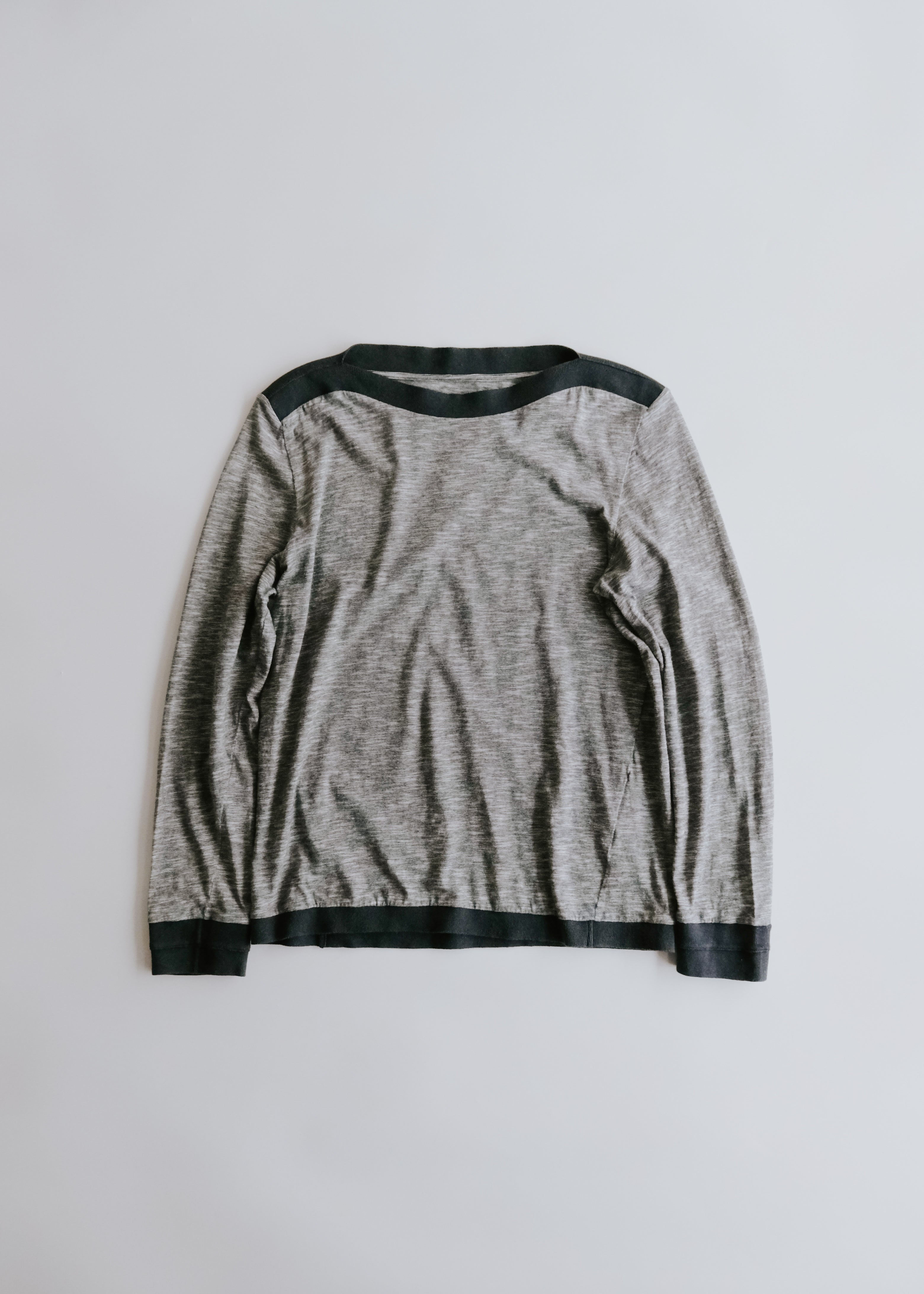 Maison Martin Margiela 11SS boat neck cotton bi-color knit