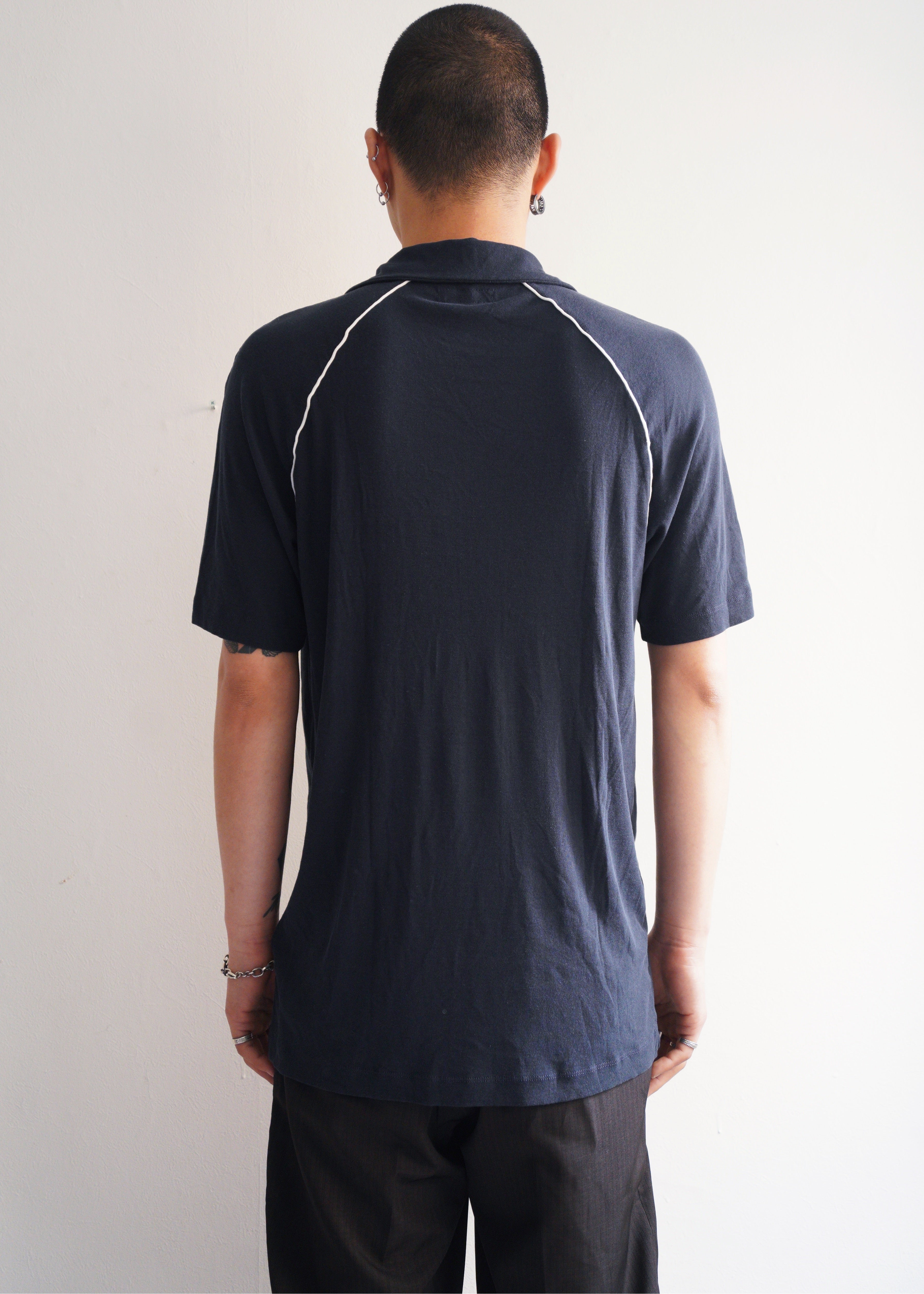 90's GIORGIO ARMANI piping skipper polo shirt