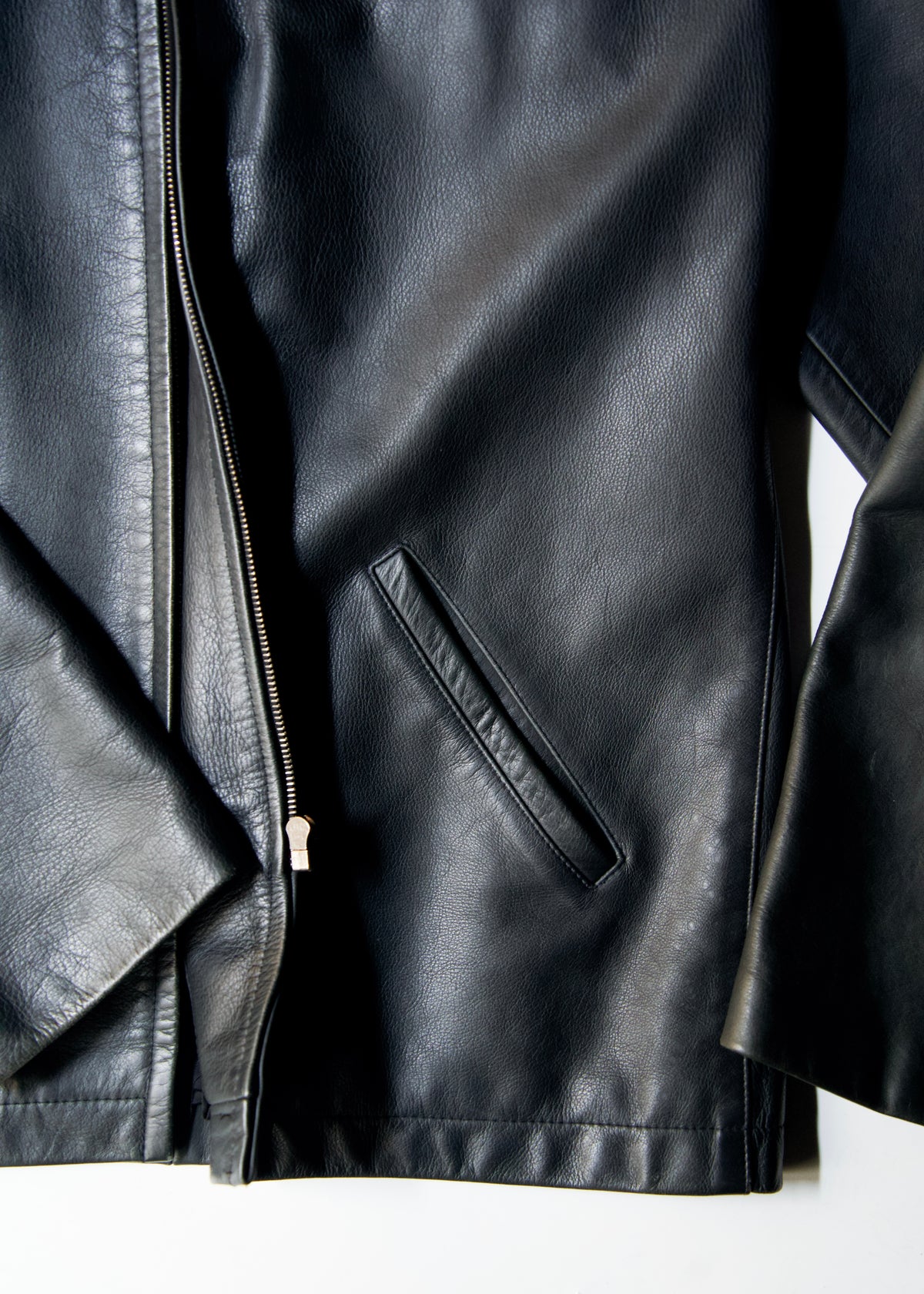 90-00’s A.P.C. zip up cow leather jacket