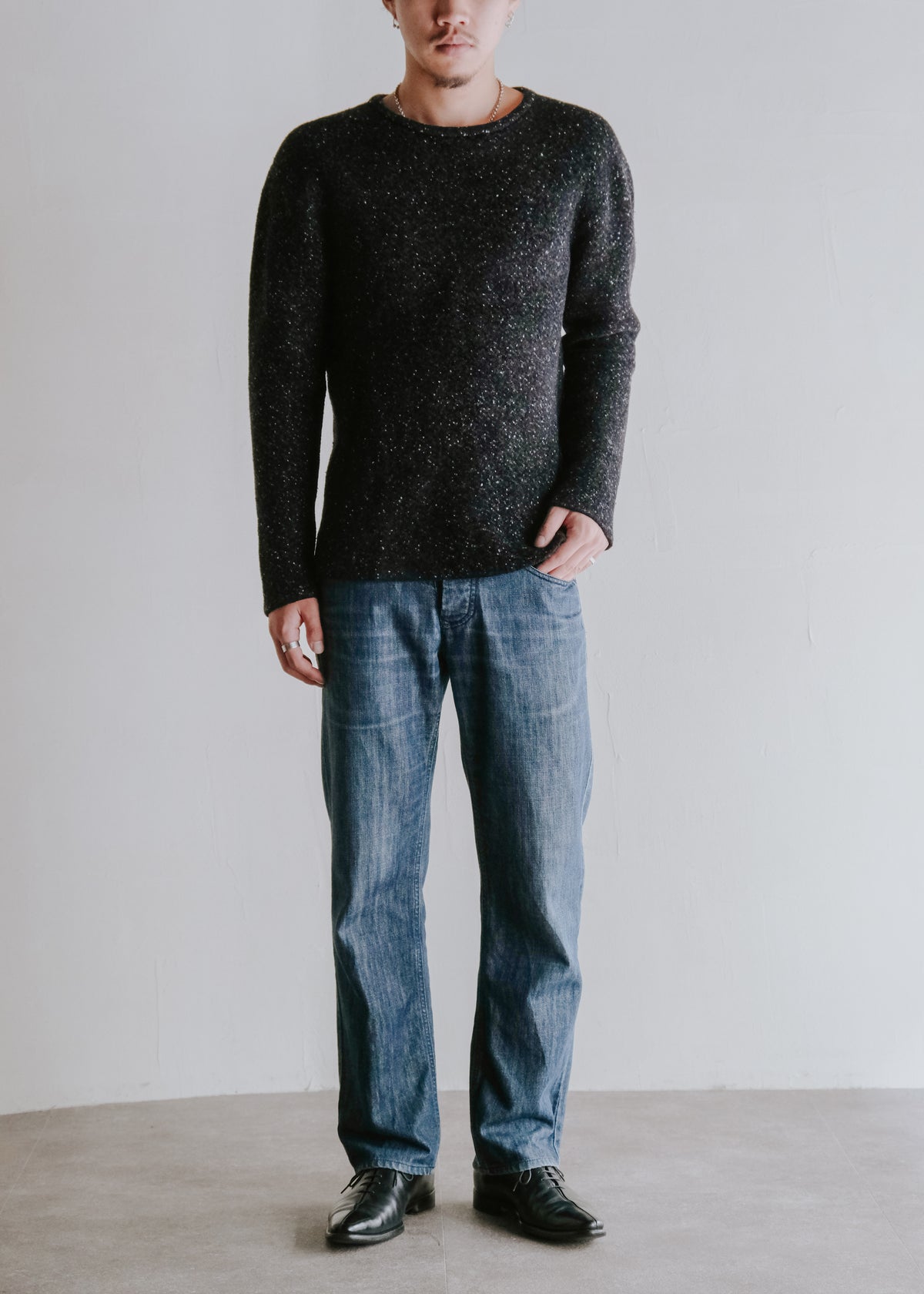JIL SANDER ジルサンダー 22AW ribbless marble crew neck ニット メンズ