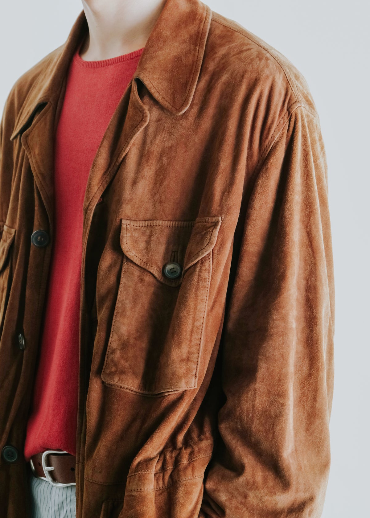 80's HUGO BOSS suede leather safari jacket