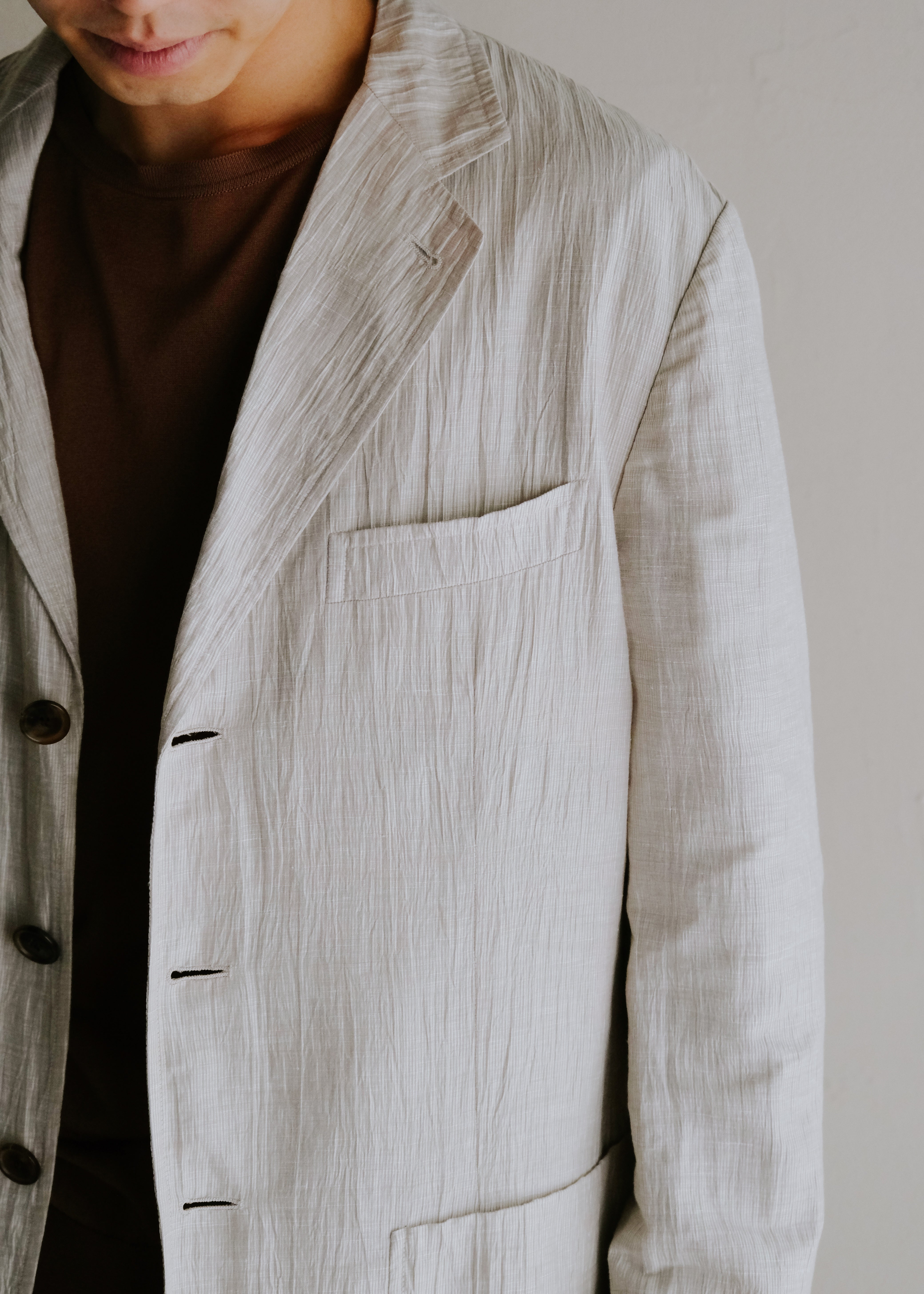 10's- HERMÈS ripple textured 3B tailored jacket