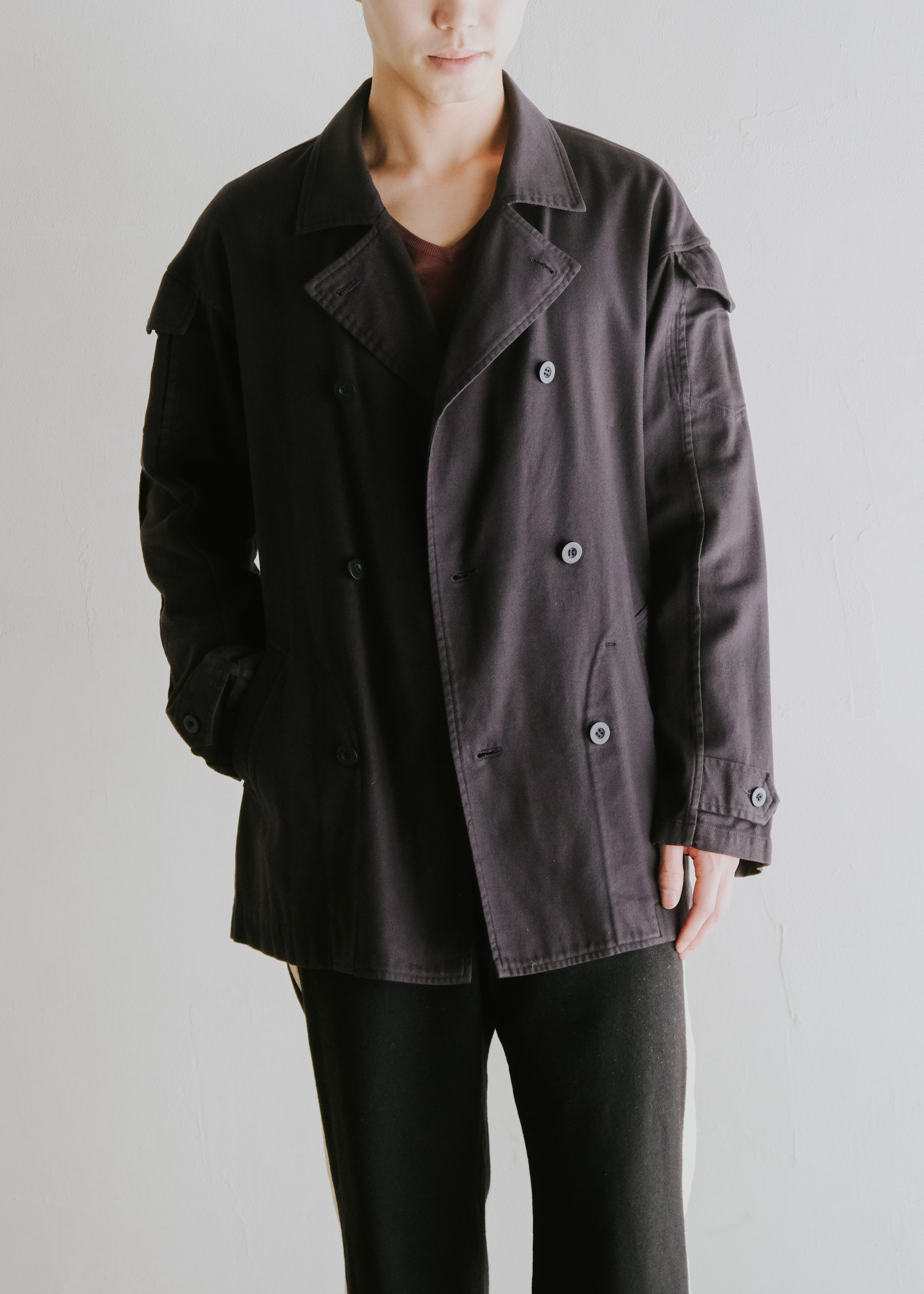 FINAL HOME 14SS multiple pocket cotton peacoat