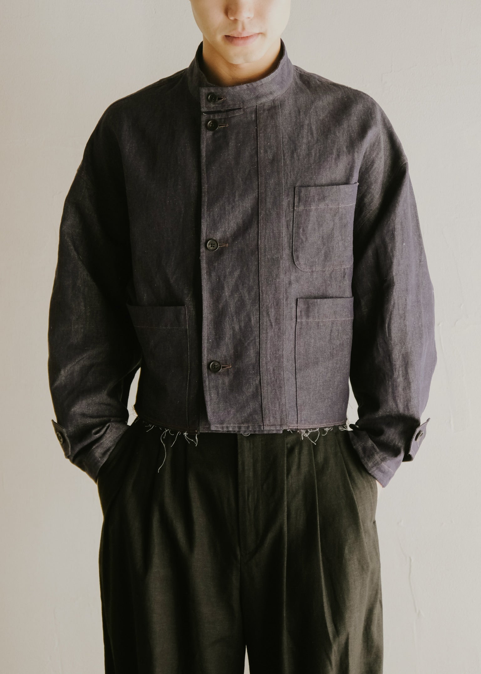 HOMO LUDENS 26SS short forestiere denim jacket / Indigo