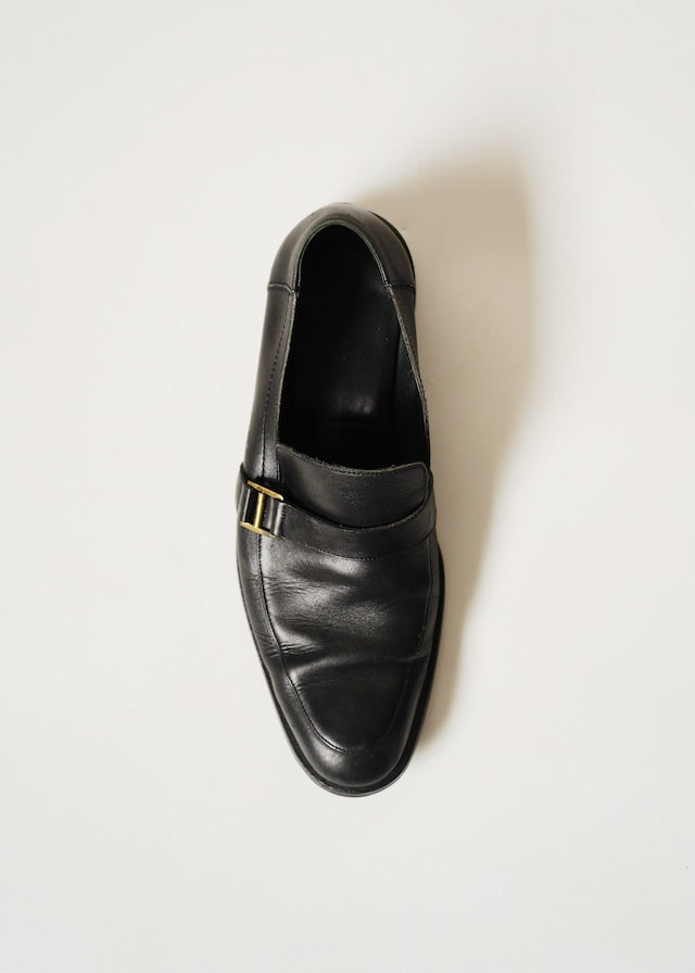 00's - GUCCI leather strapped loafer