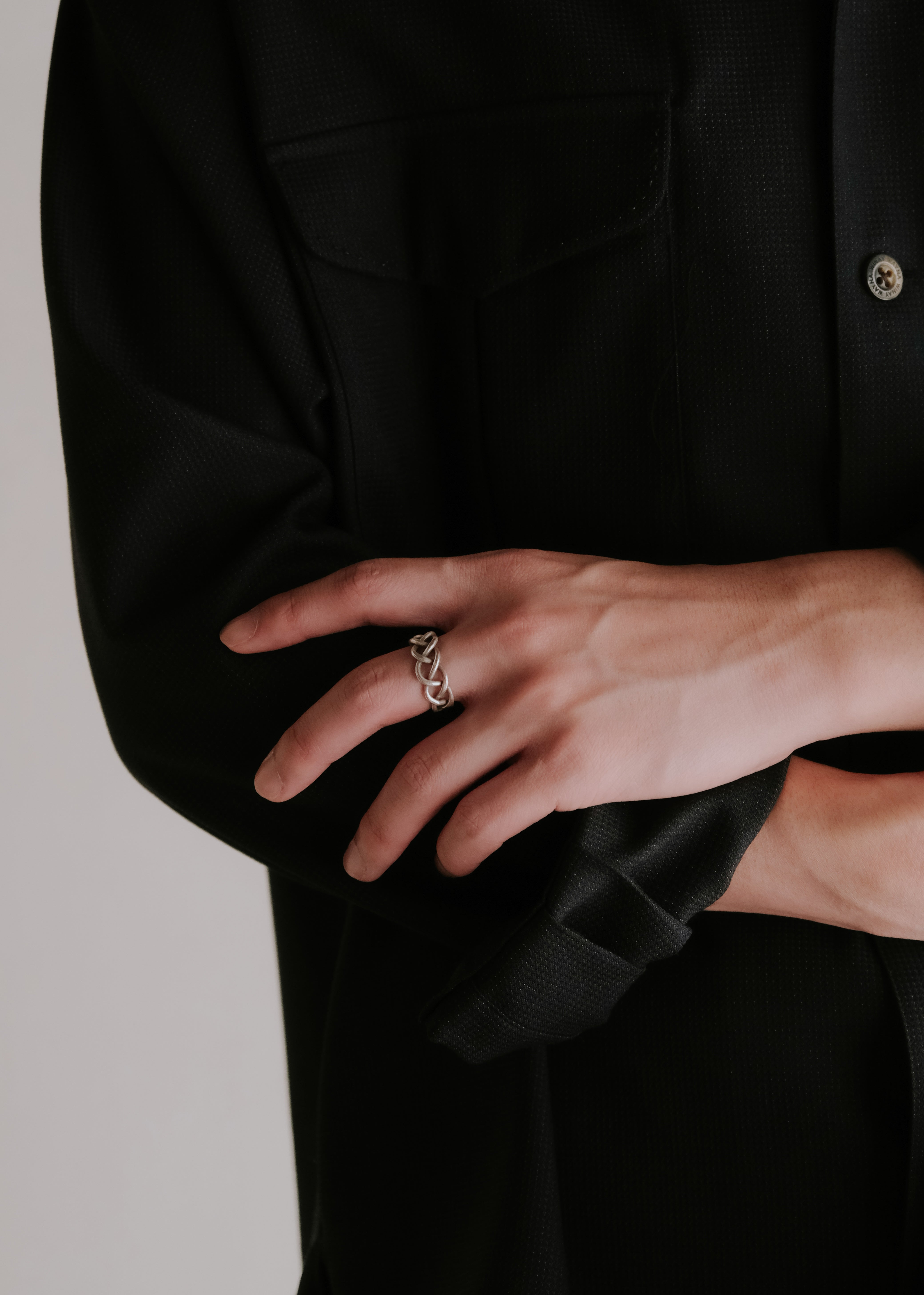 Karen silver chain open ring
