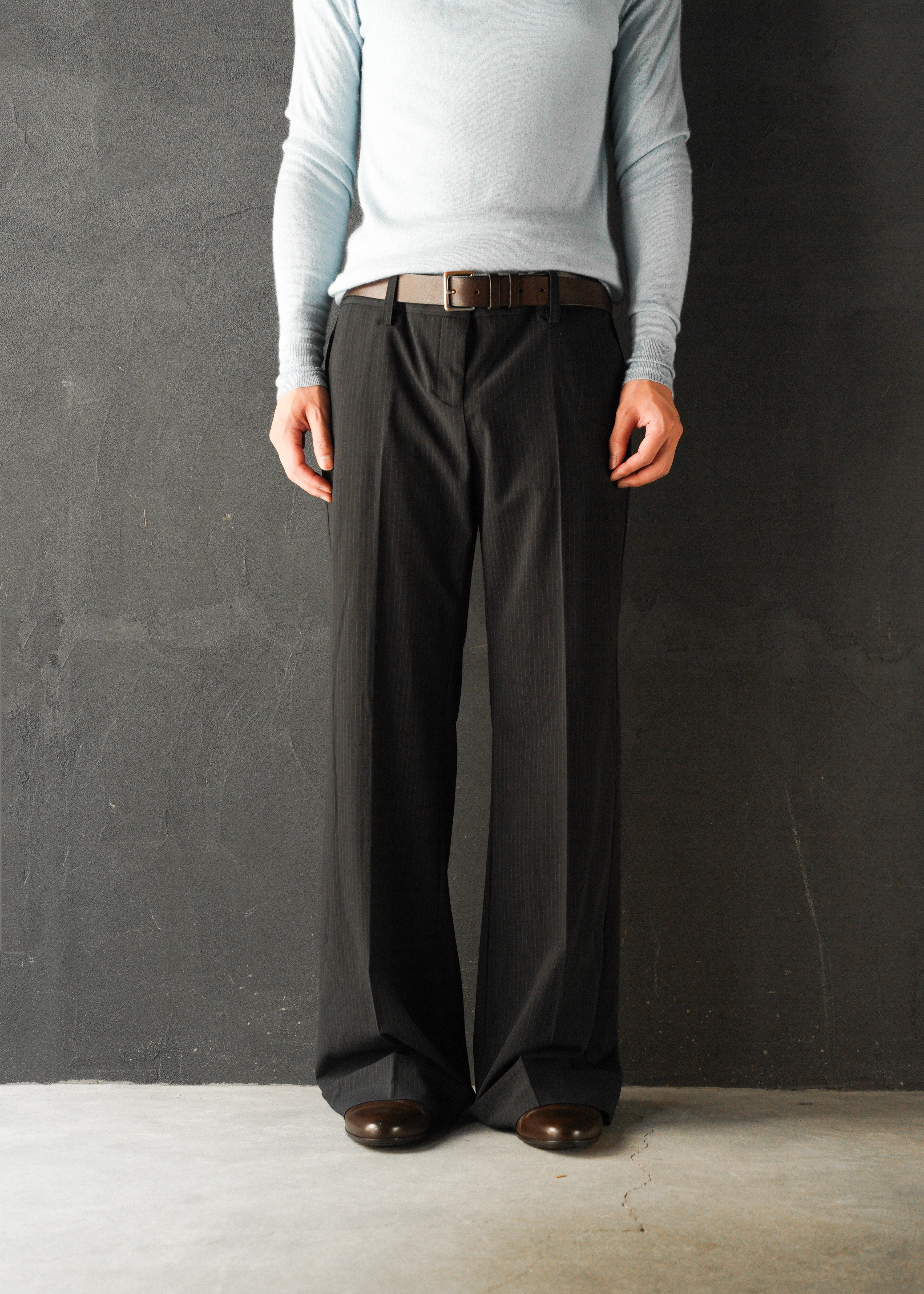 Wide straight stripe slacks