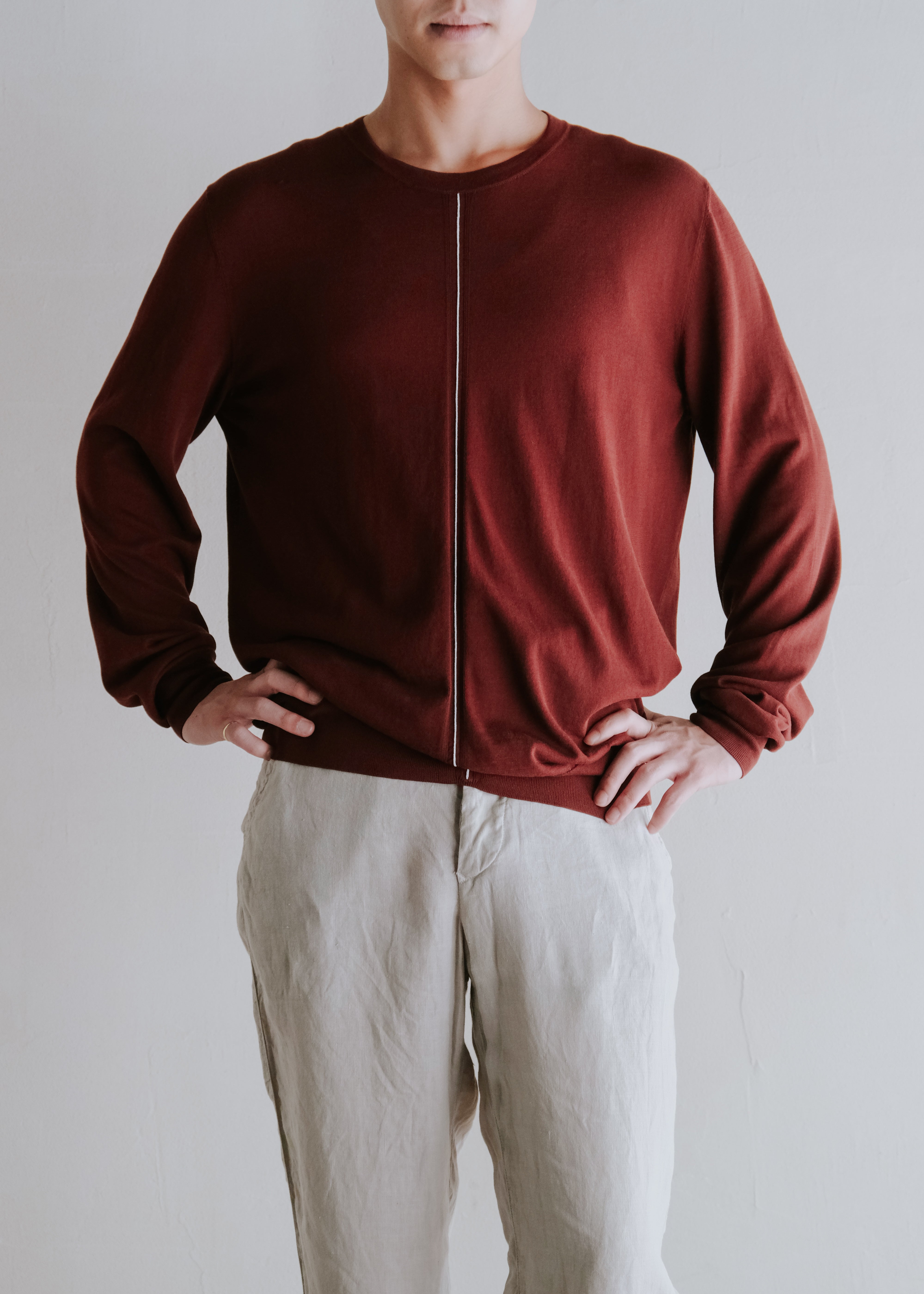 00-10's HERMÈS lightweight cotton center line knit