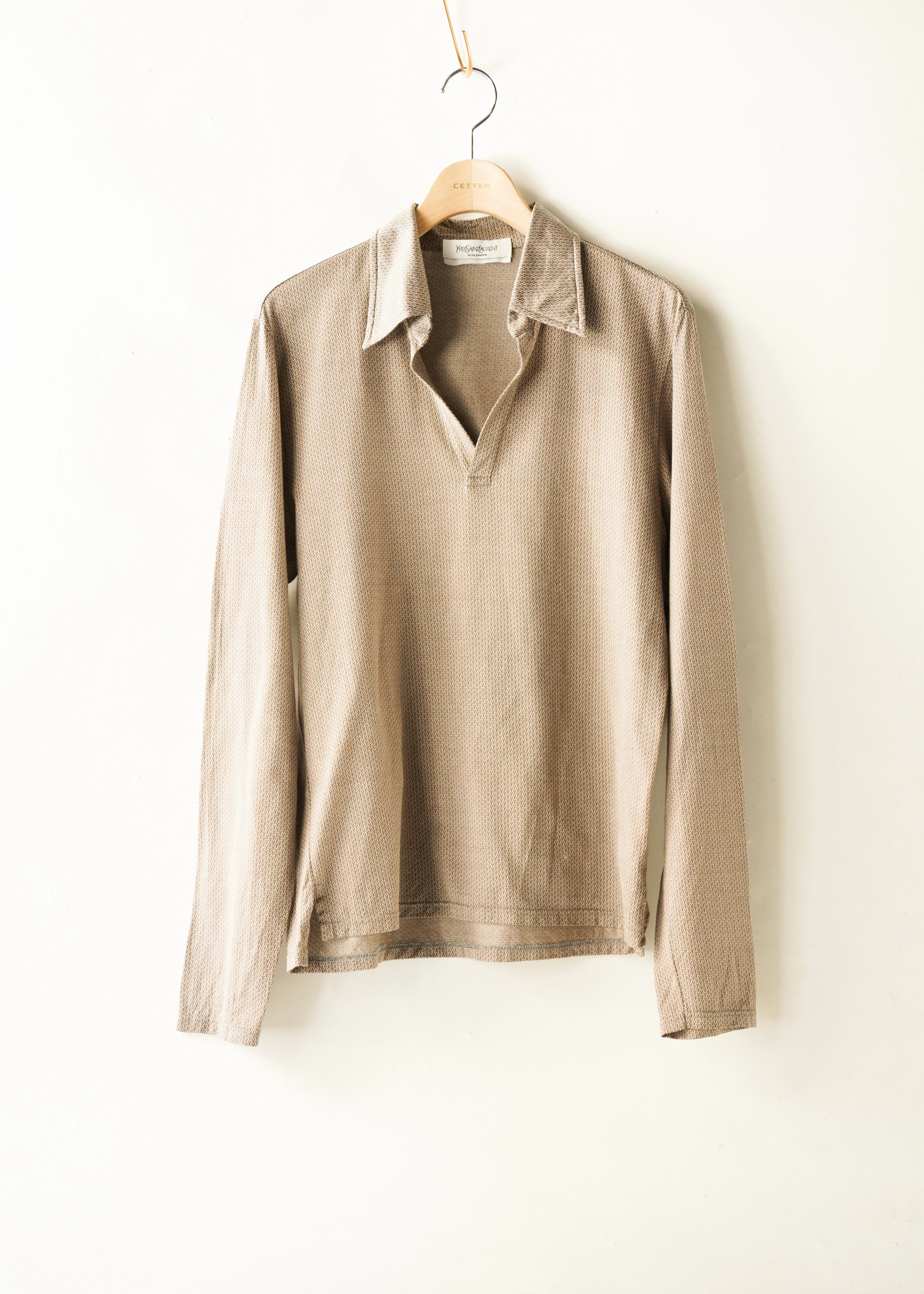 00’s Yves Saint Laurent rive gauche geometric design skipper shirt