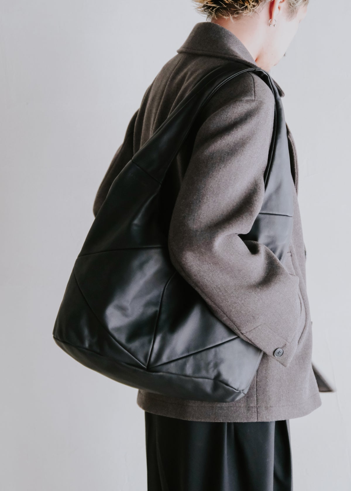 00's GIORGIO ARMANI leather panel hobo bag