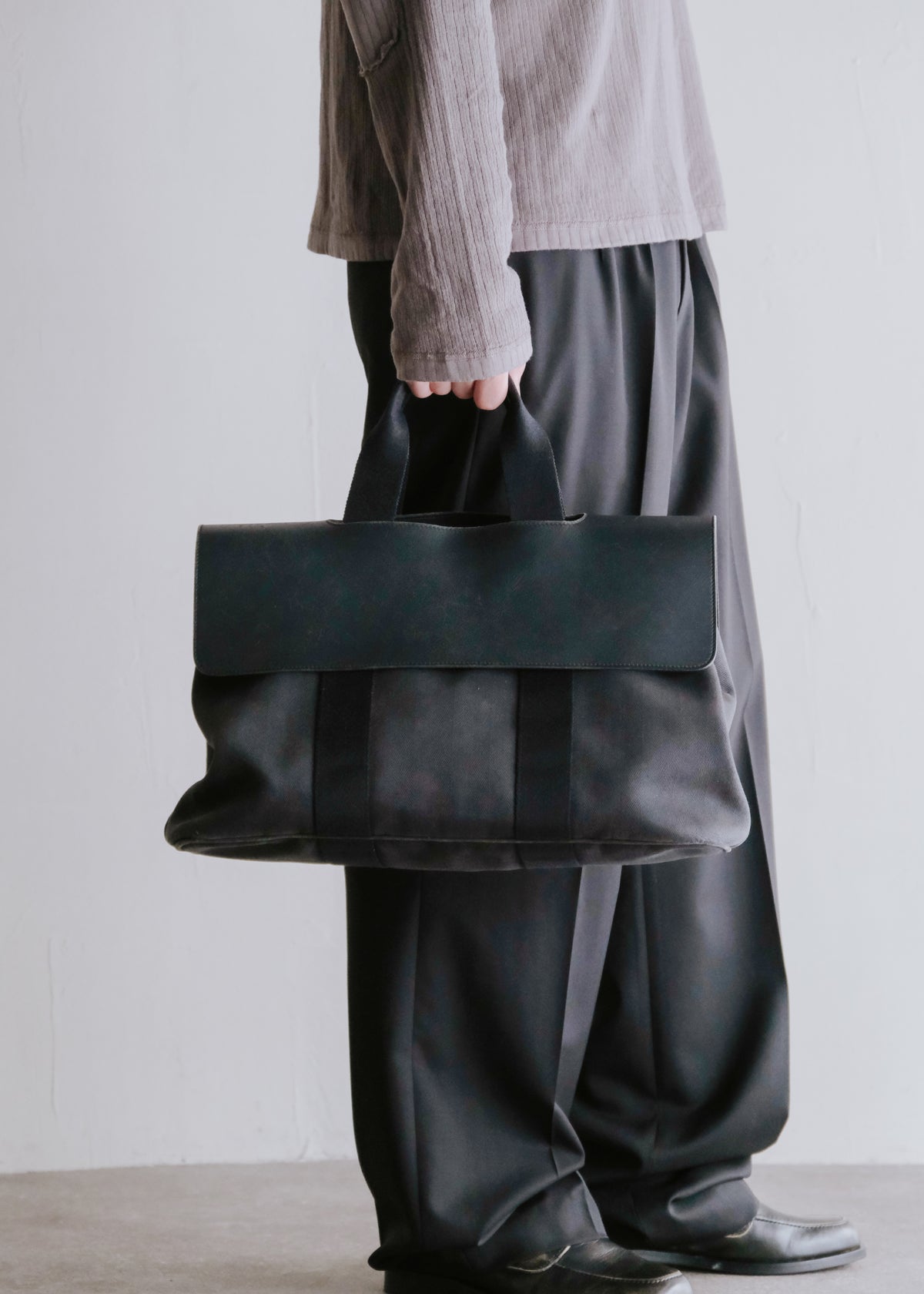 HERMÈS エルメス 00-10年代 valparaiso MM レザー flap canvas ハンドバッグ メンズ