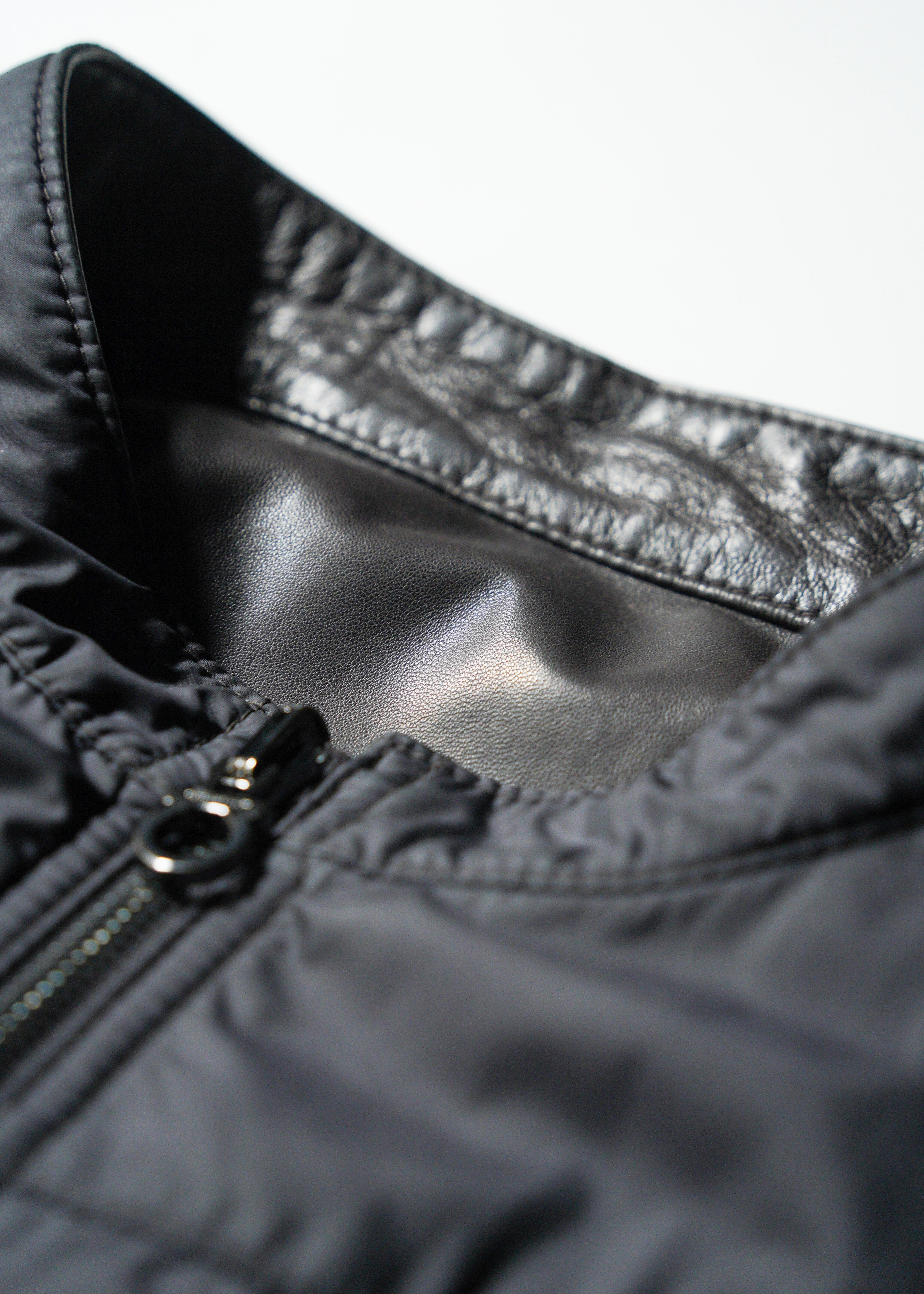 90’s Salvatore Ferragamo reversible single zip up leather jacket