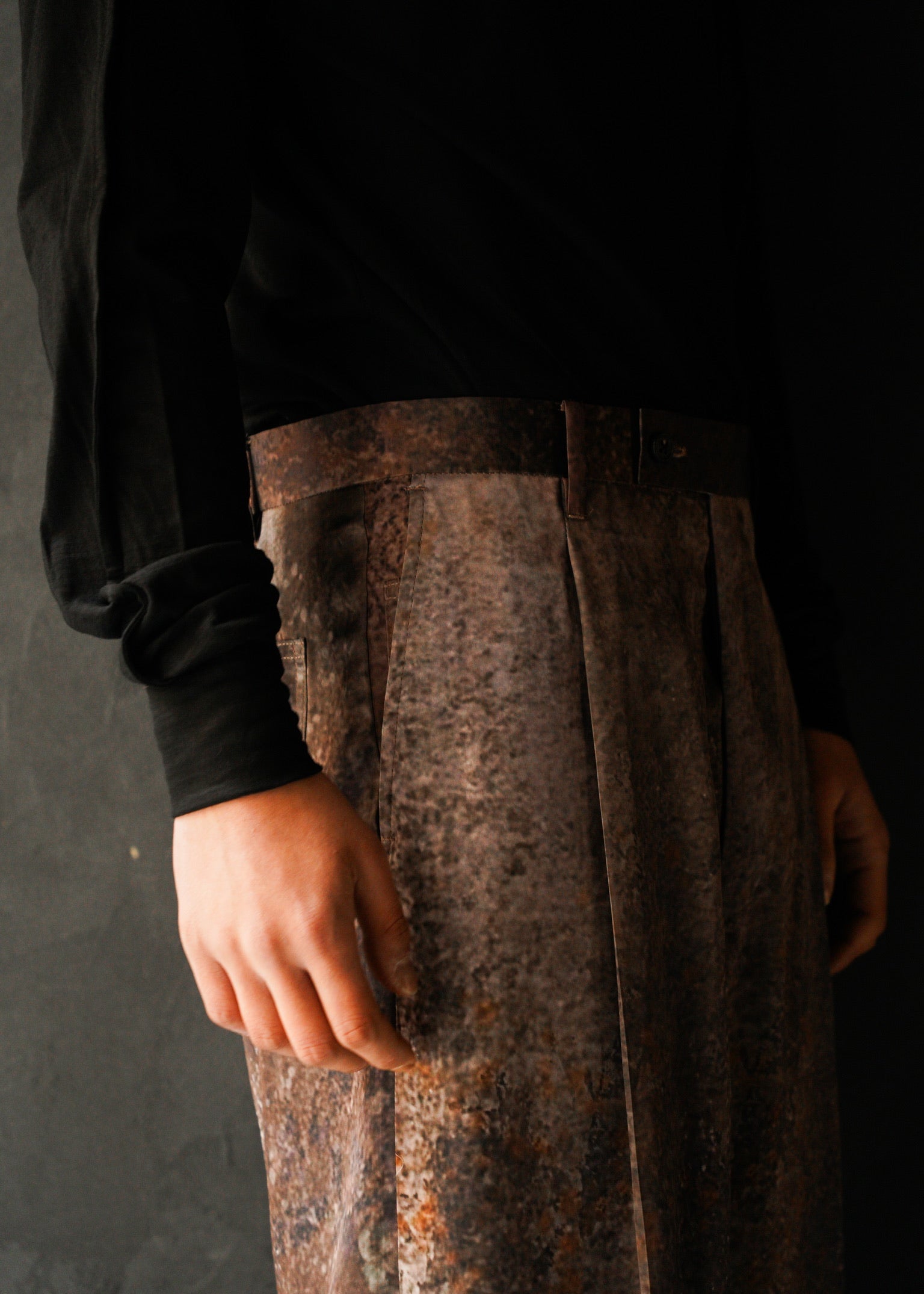 SASAKI SATORU 26SS single tuck wide trousers / Brown