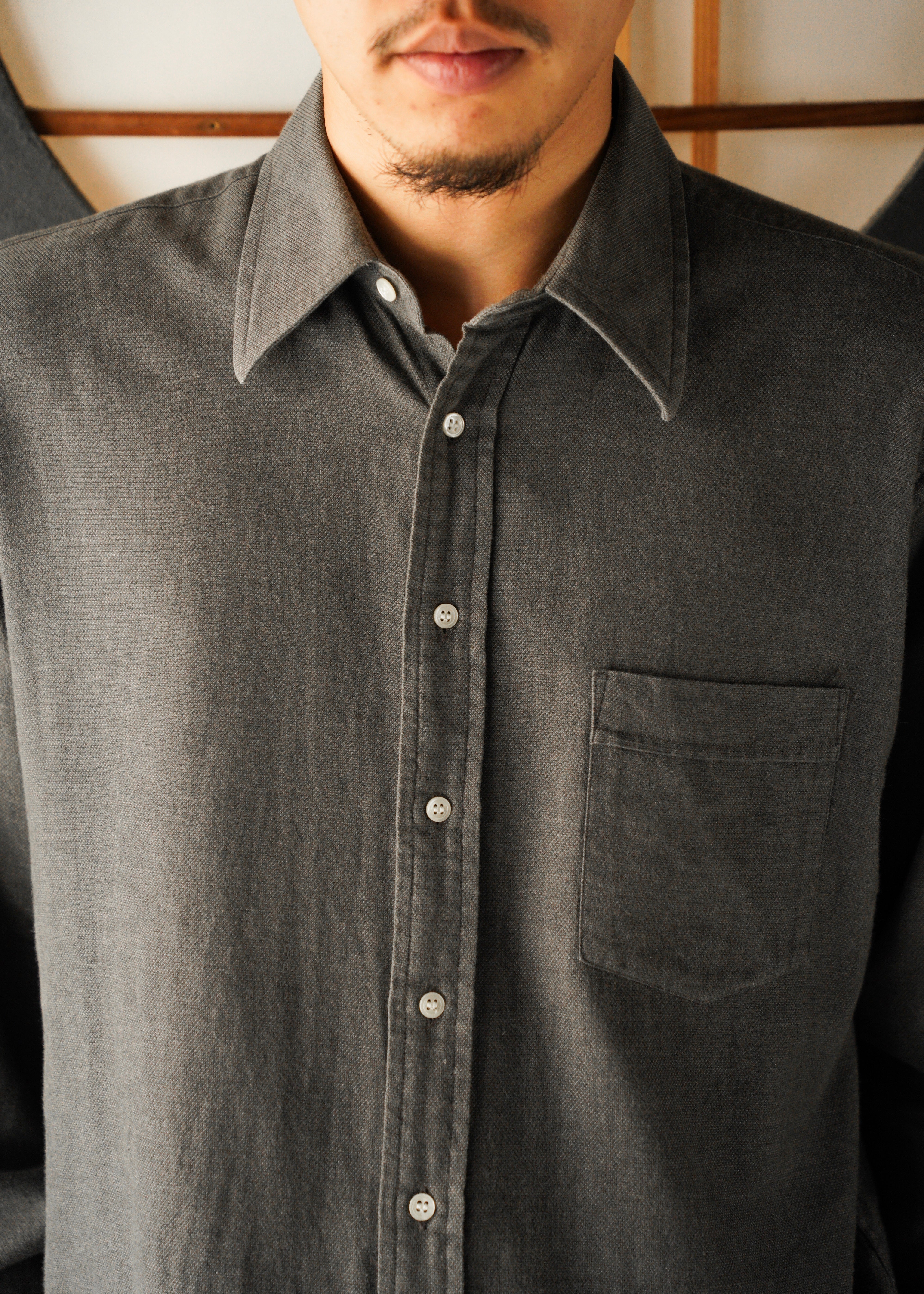 90’s BALENCIAGA regular collar long sleeve cotton shirt