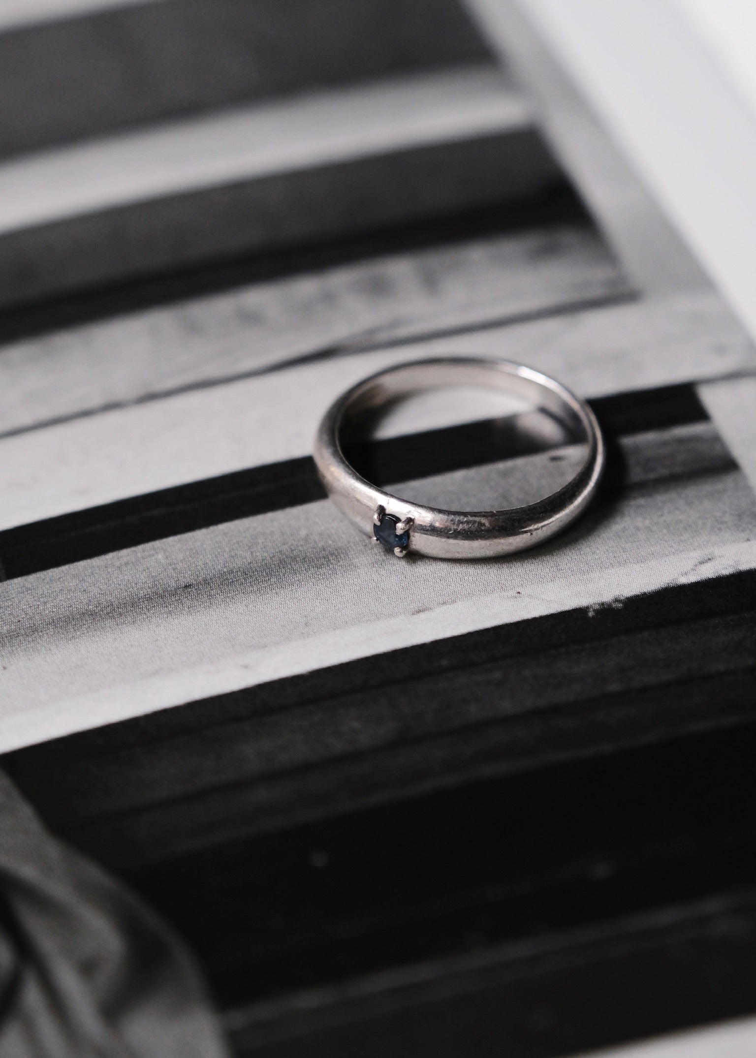 40's~ Silver onyx ring