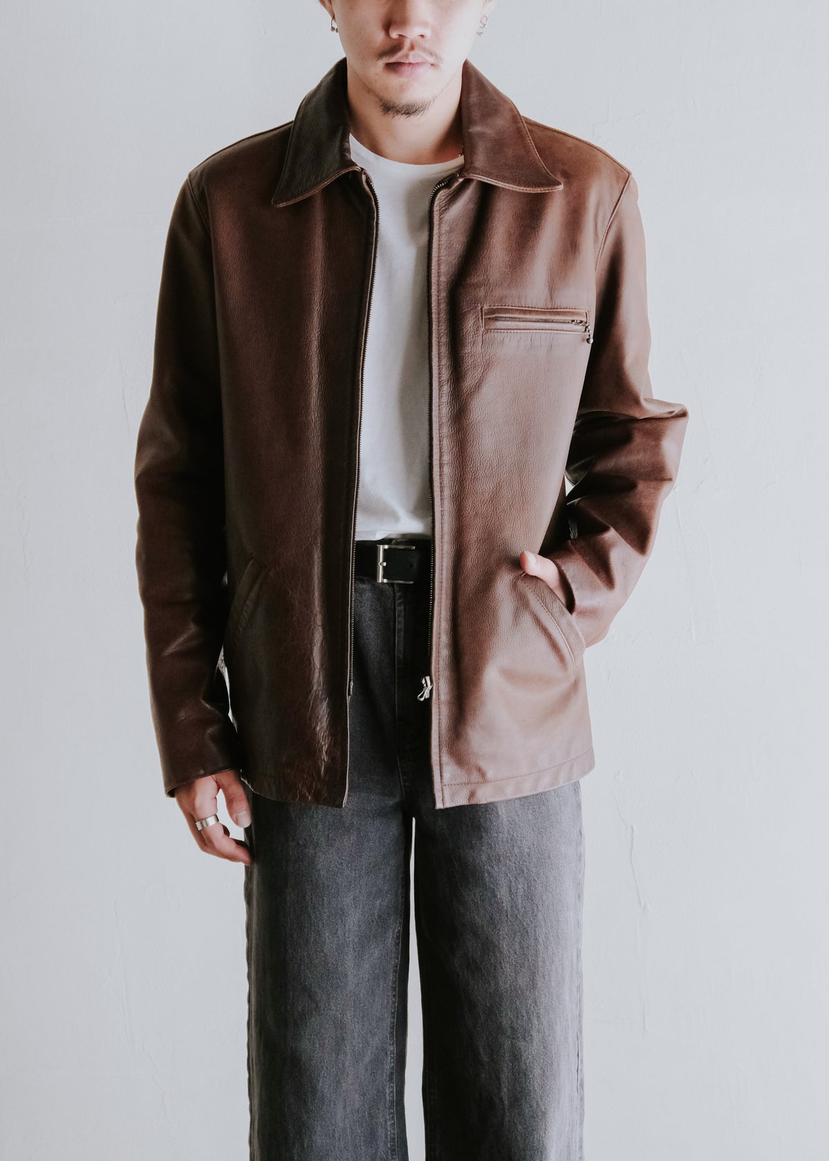 A.P.C. アーペーセー 90年代 cow レザー zip up ジャケット メンズ