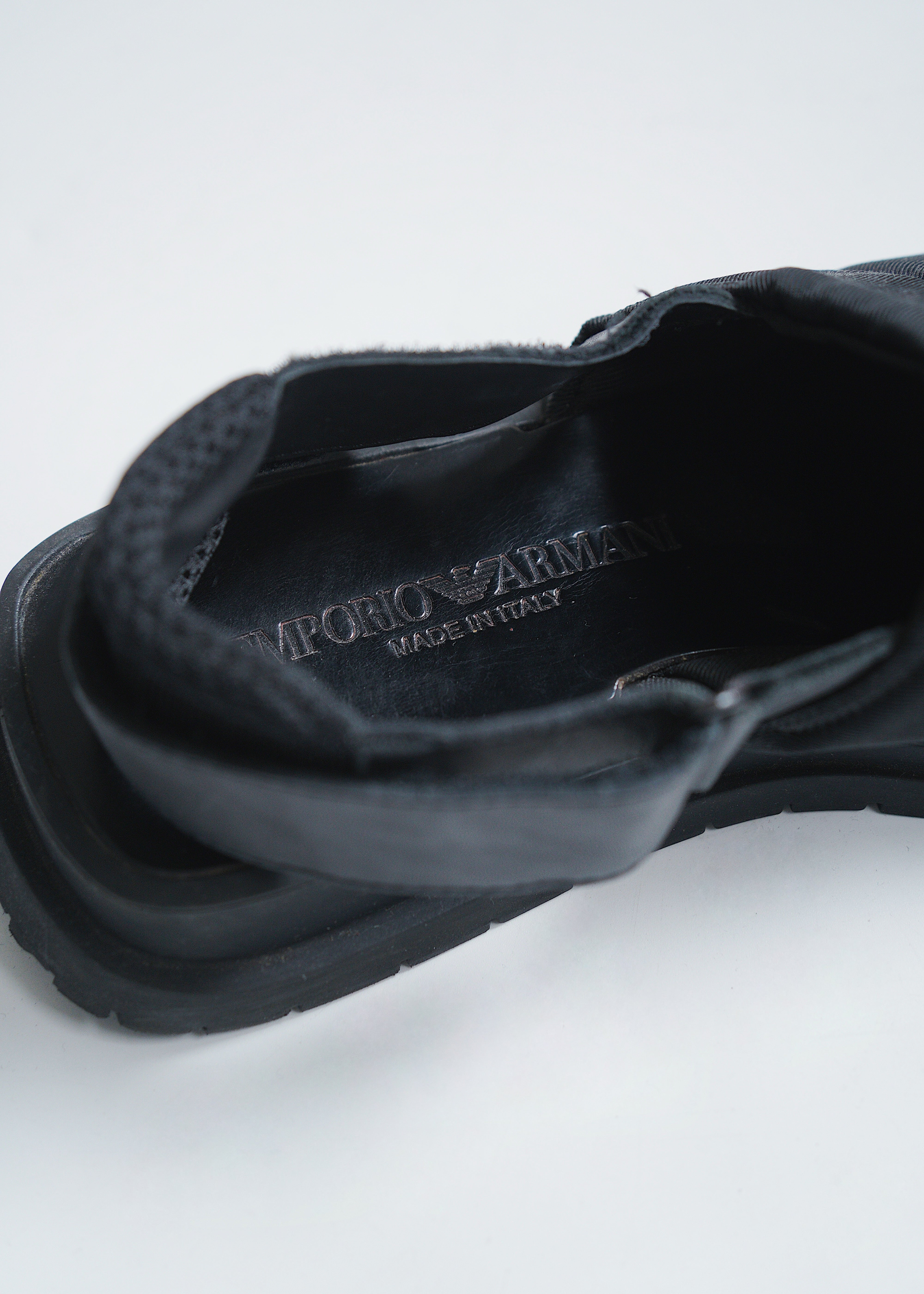 00's EMPORIO ARMANI leather nylon sandal