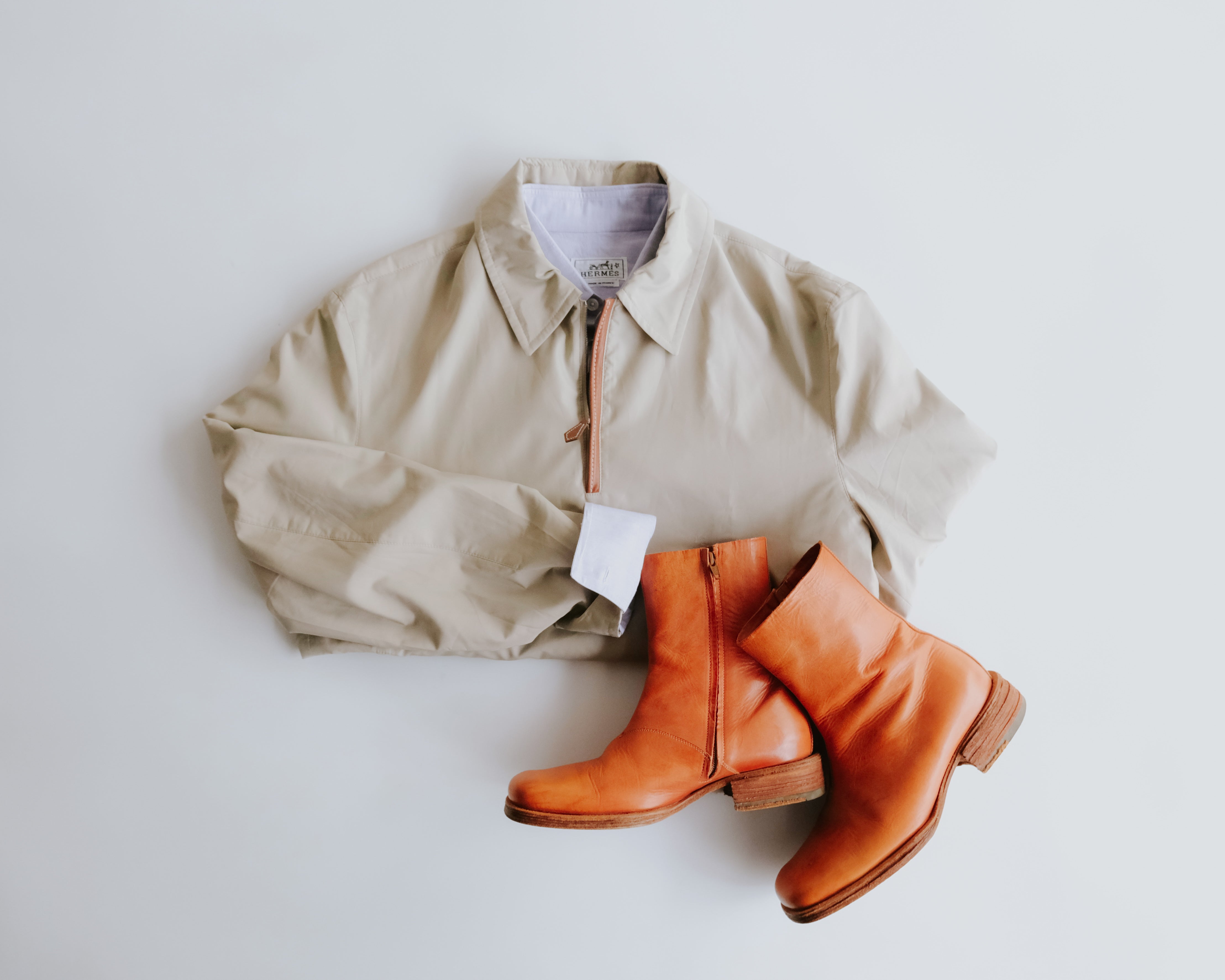 HERMÈS 00's half zip polyester light padded jacket