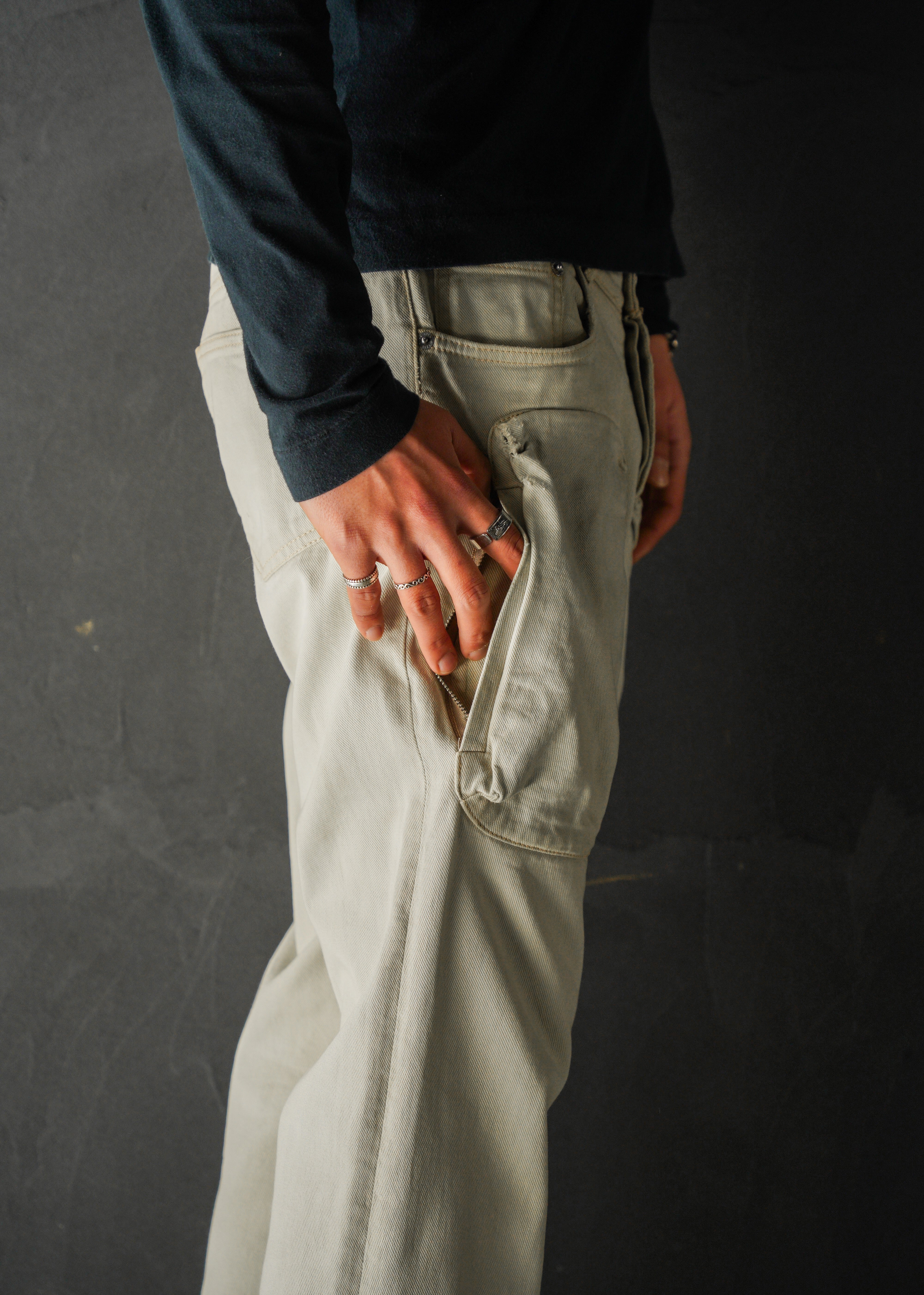 HELMUT LANG ヘルムートラング ジップポケット クラシックカット デニム ストレートジーンズ アーカイブ ヴィンテージ メンズ