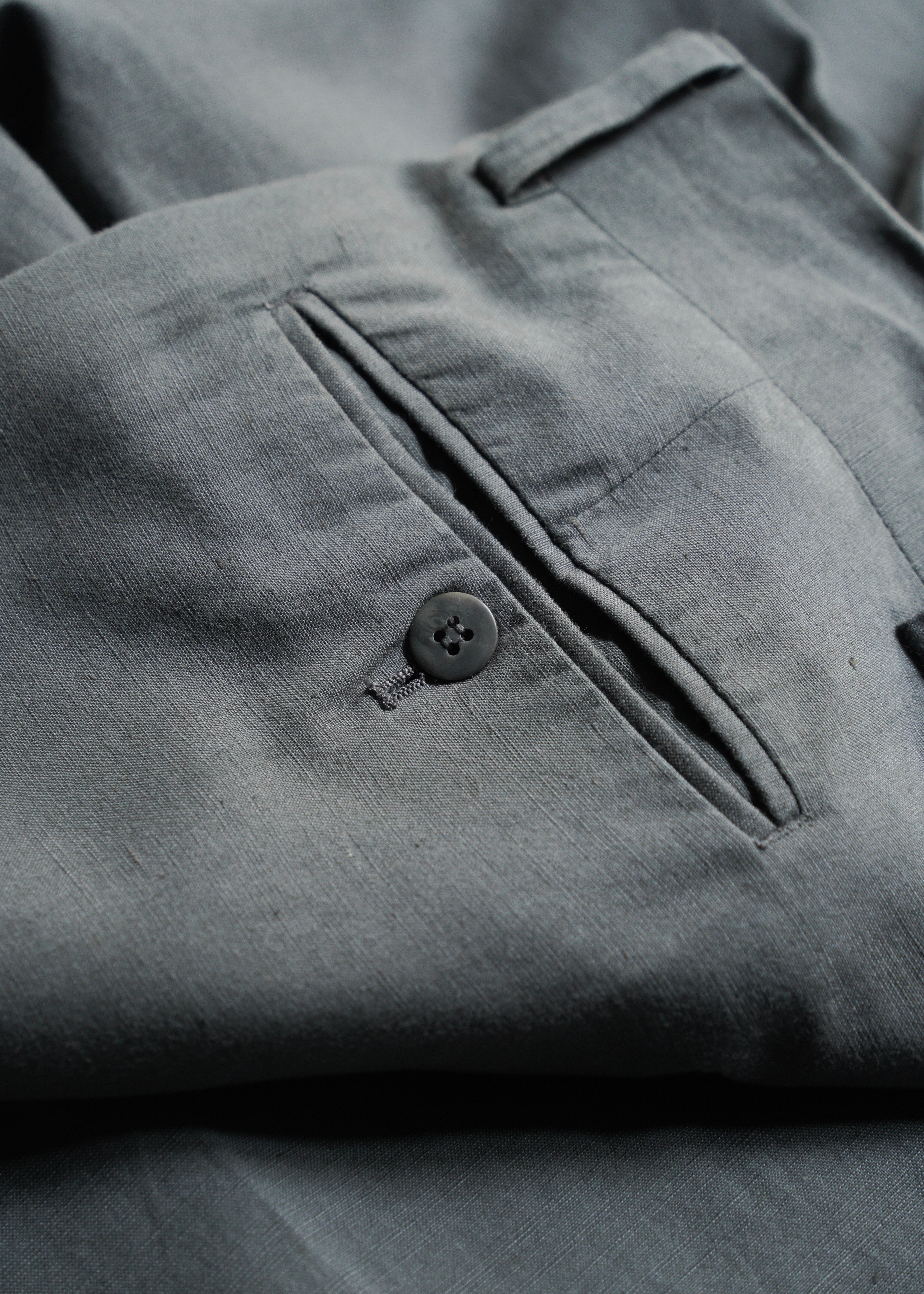 00’s ARMANI COLLEZIONI center crease cotton blend linen pants