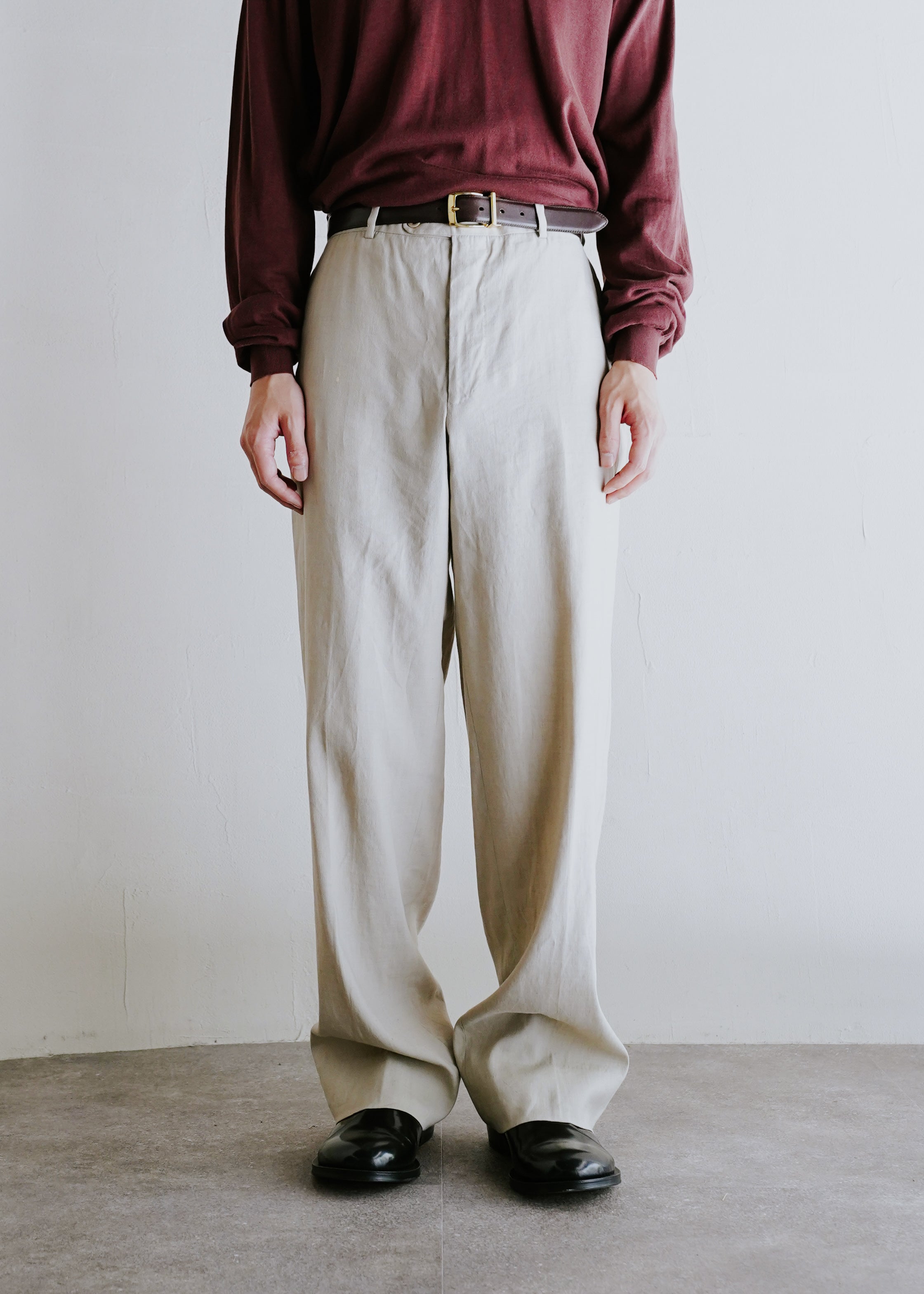90-00's HERMÈS wide straight summer slacks