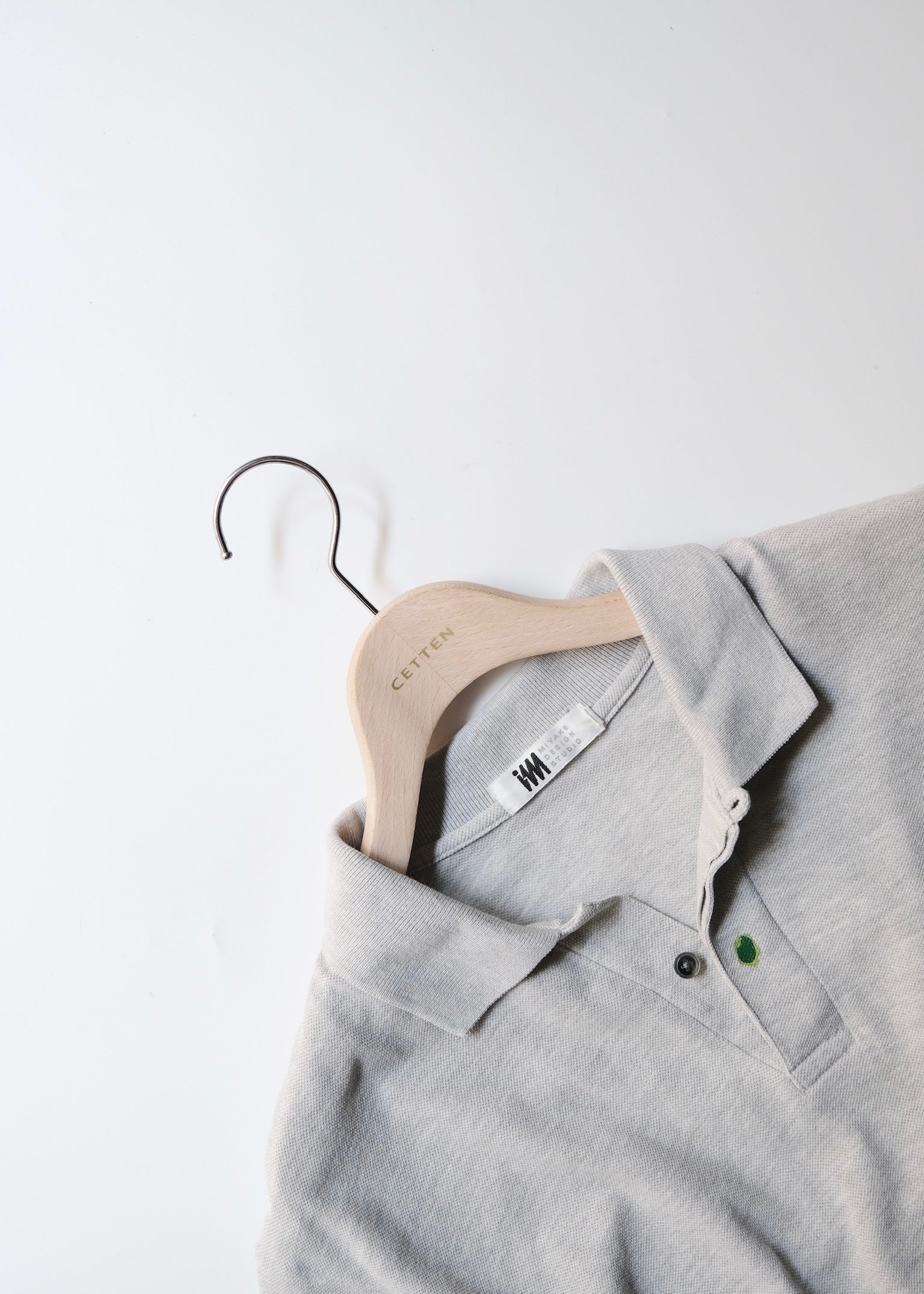 80's iM by MIYAKE DESIGN STUDIO painted fly front polo shirt