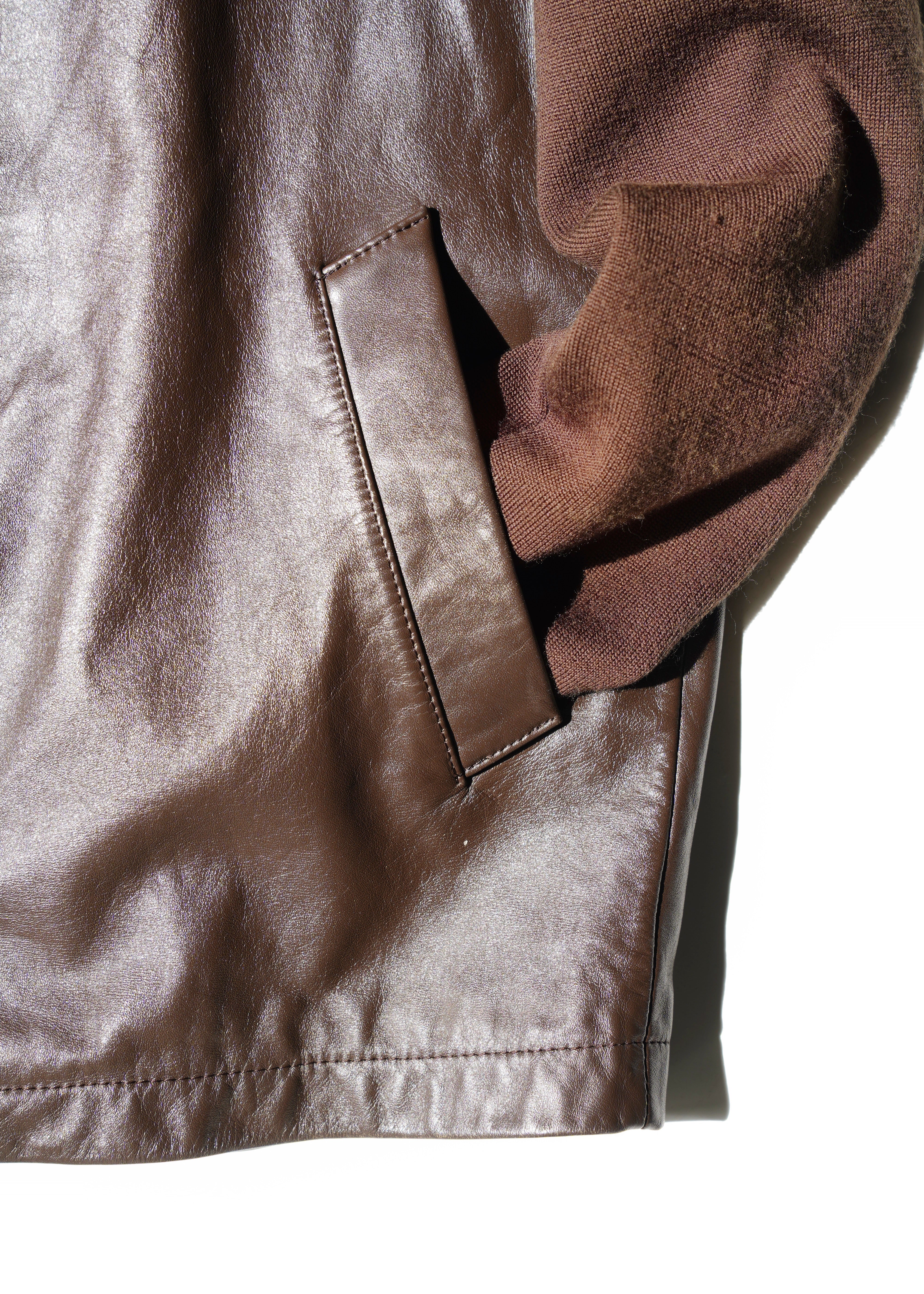 90's - Paul Smith cow leather knit jacket