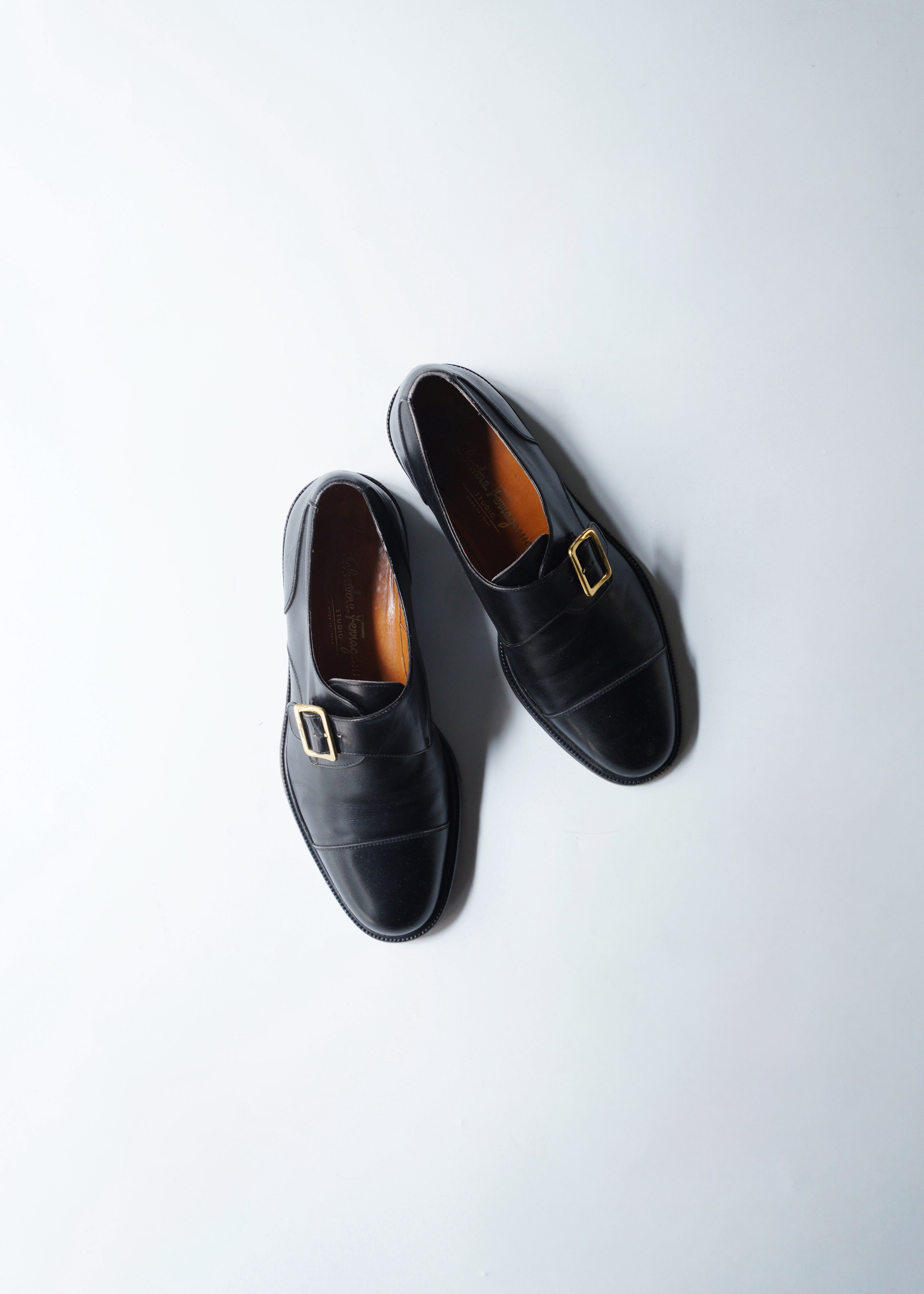 Salvatore Ferragamo leather mock strap shoes