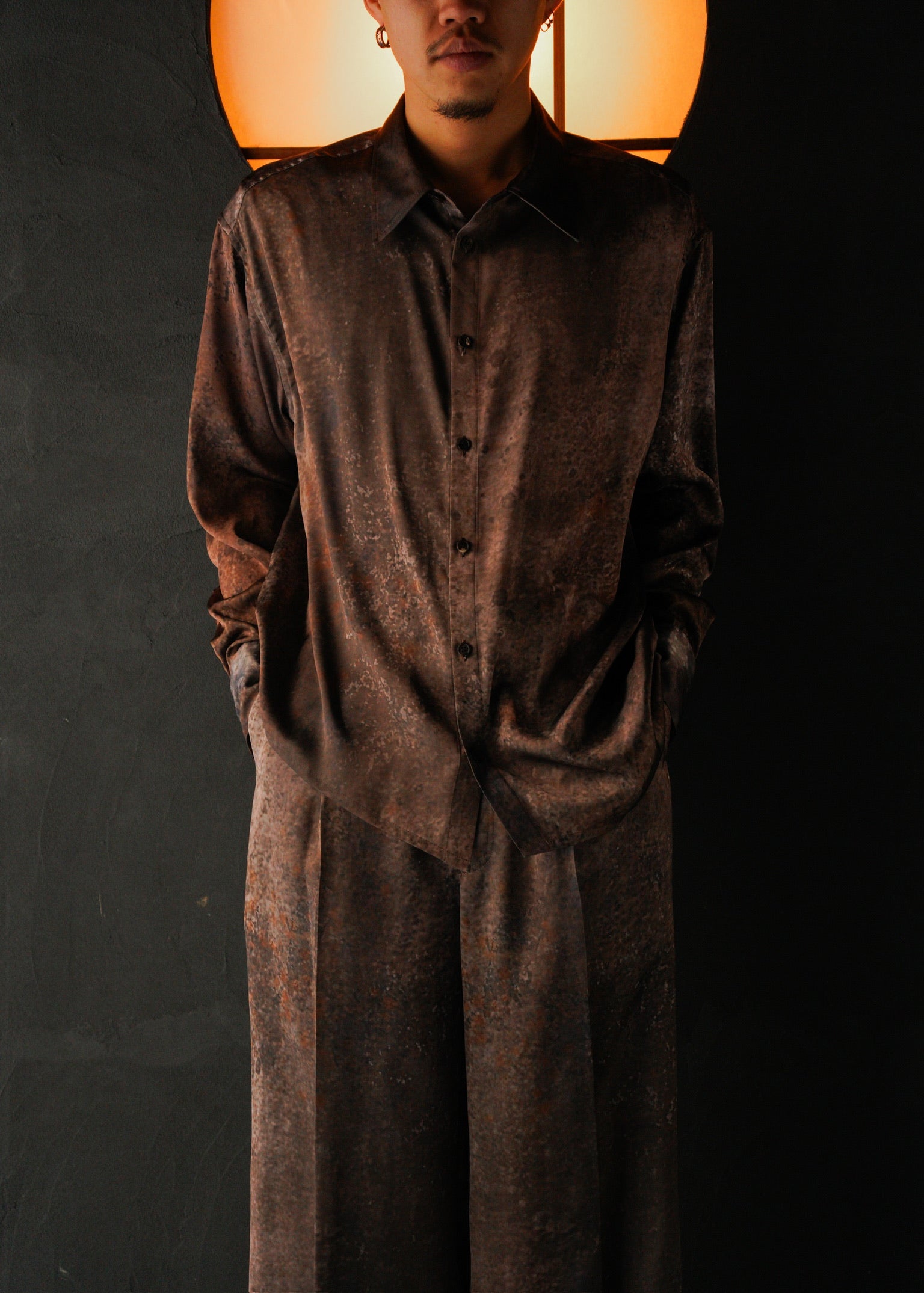 SASAKI SATORU 26SS asymmetry hem shirt / Brown