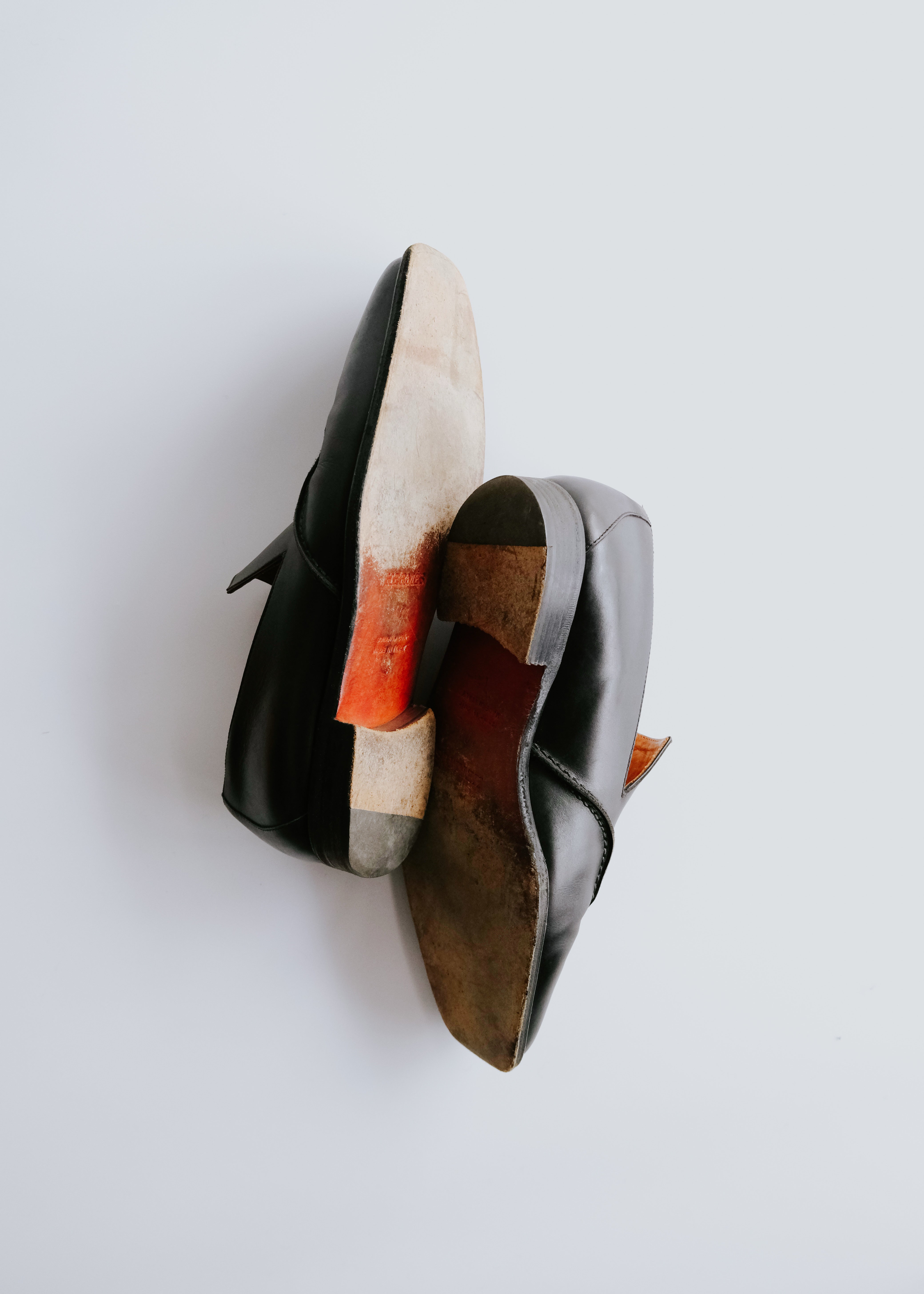90-00's HERMÈS square toe leather venetian loafers