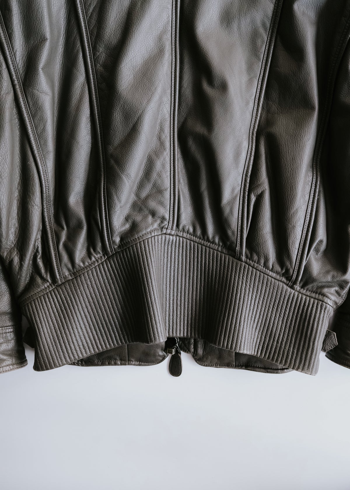 ISSEY MIYAKE 82AW paneled bomber cow leather jacket