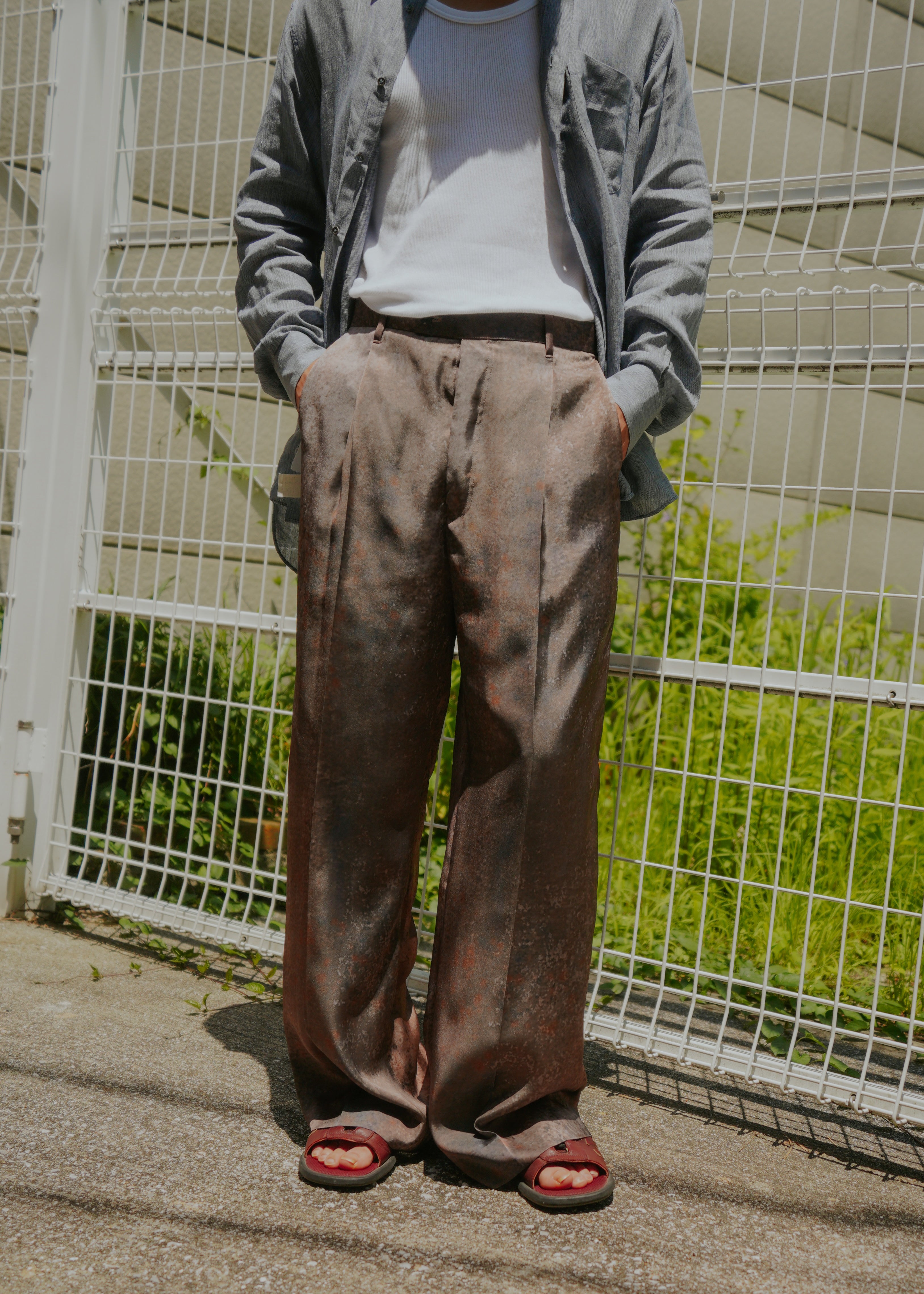 SASAKI SATORU 26SS single tuck wide trousers / Brown