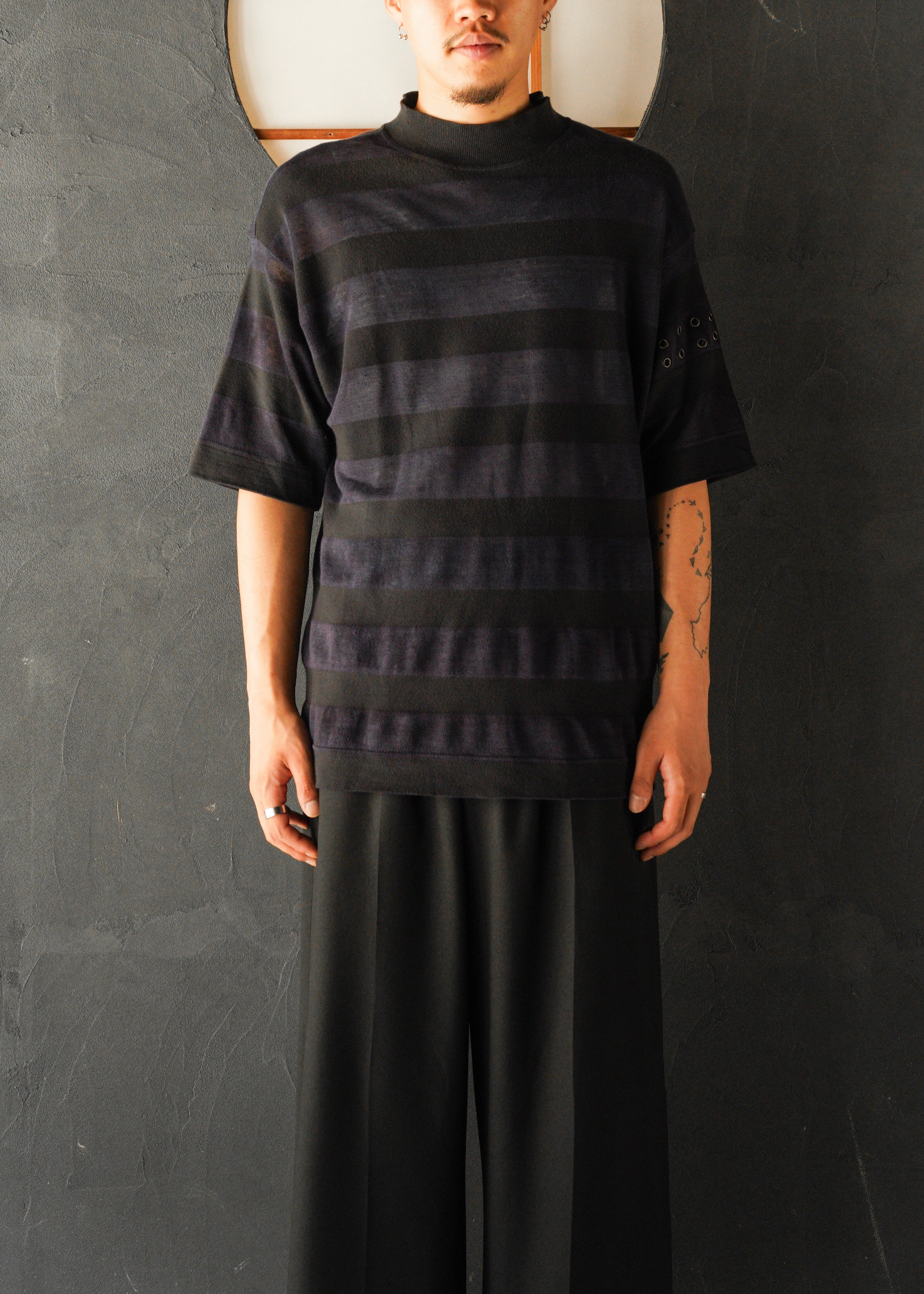 GIAN FRANCO FERRE loose fit border linen T-shirt