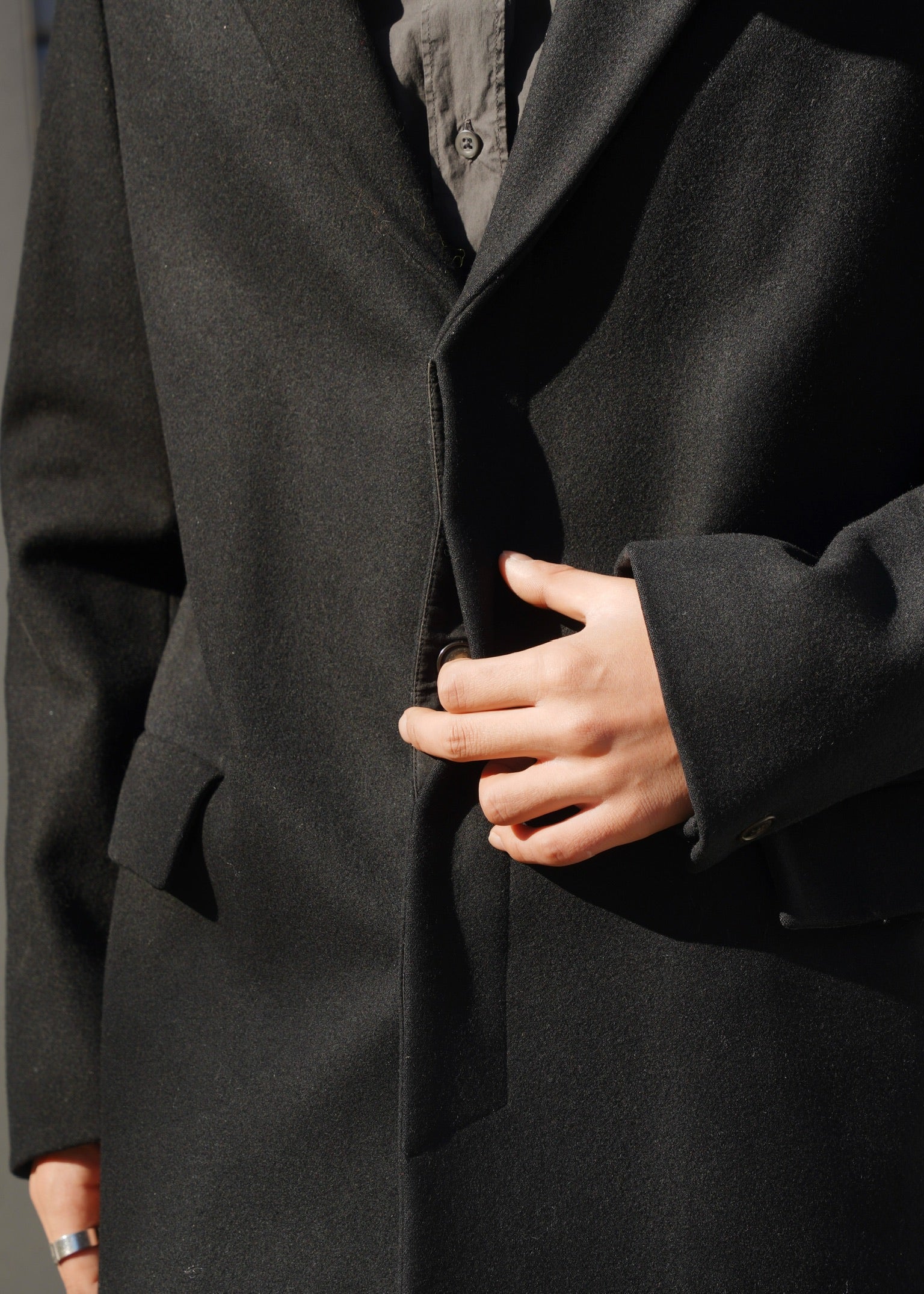 90's A.P.C. fly front chester coat