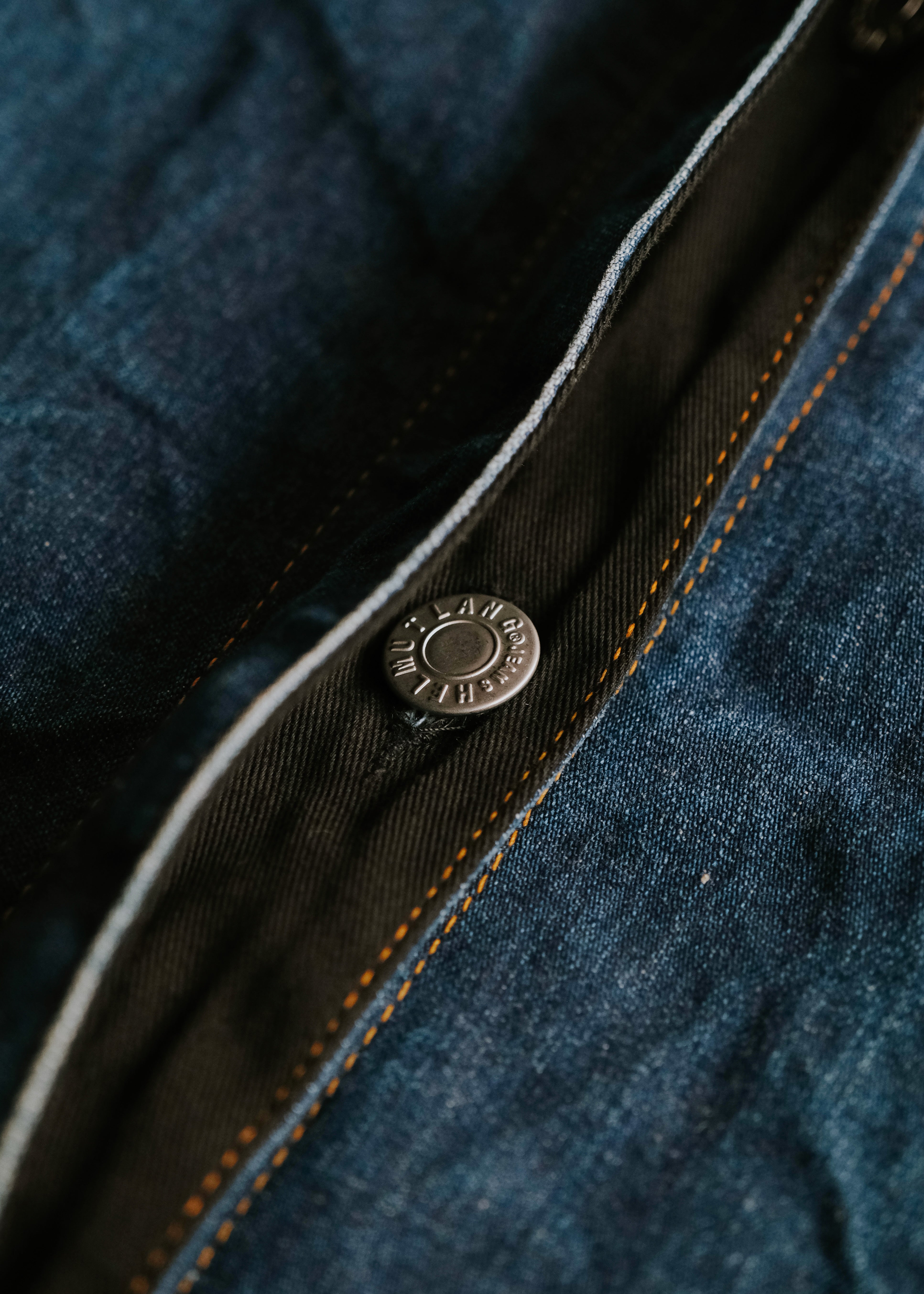 HELMUT LANG 1997 fly front open collar denim jacket