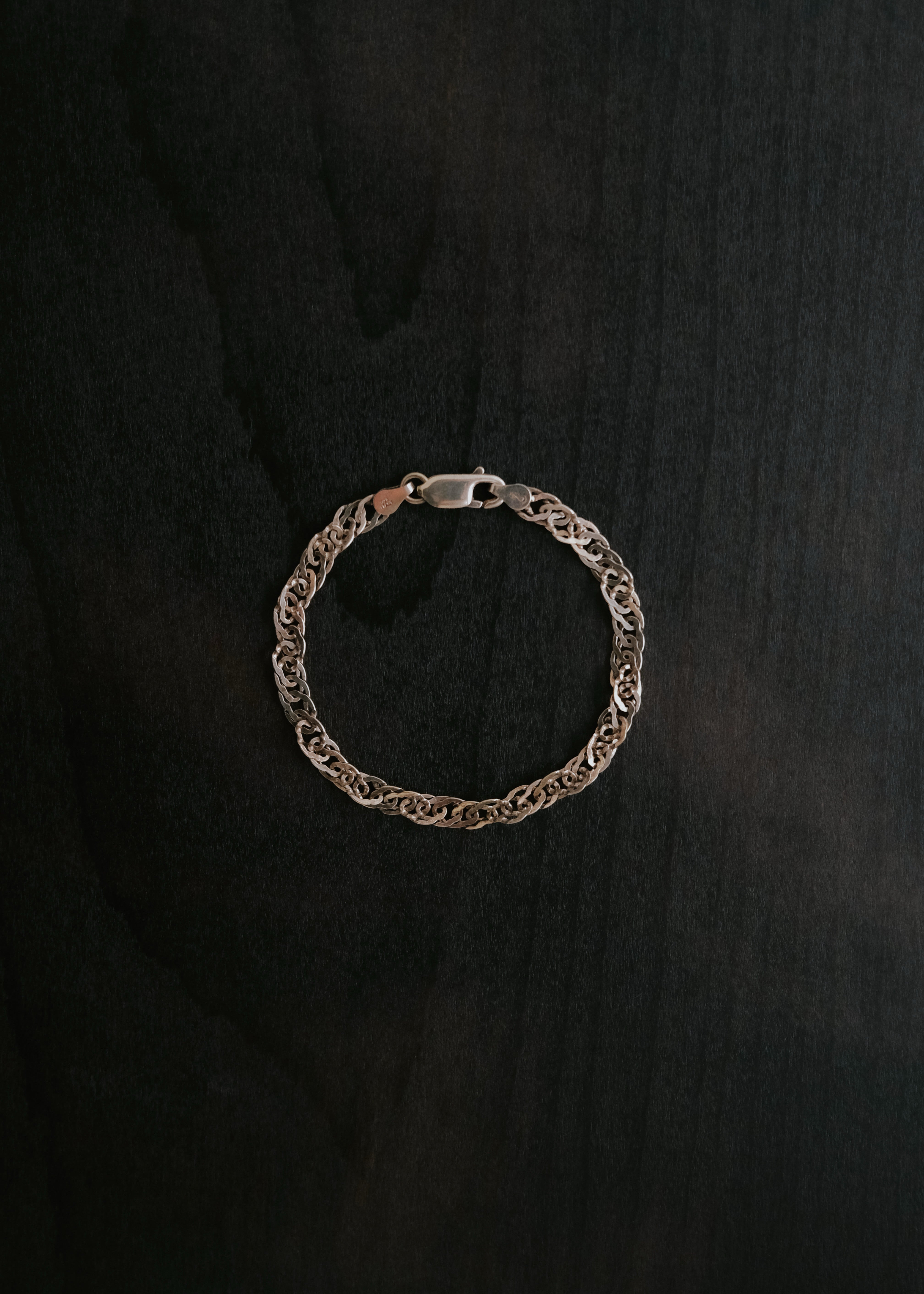 Italian vintage gold coated silver infinity link chain bracelet