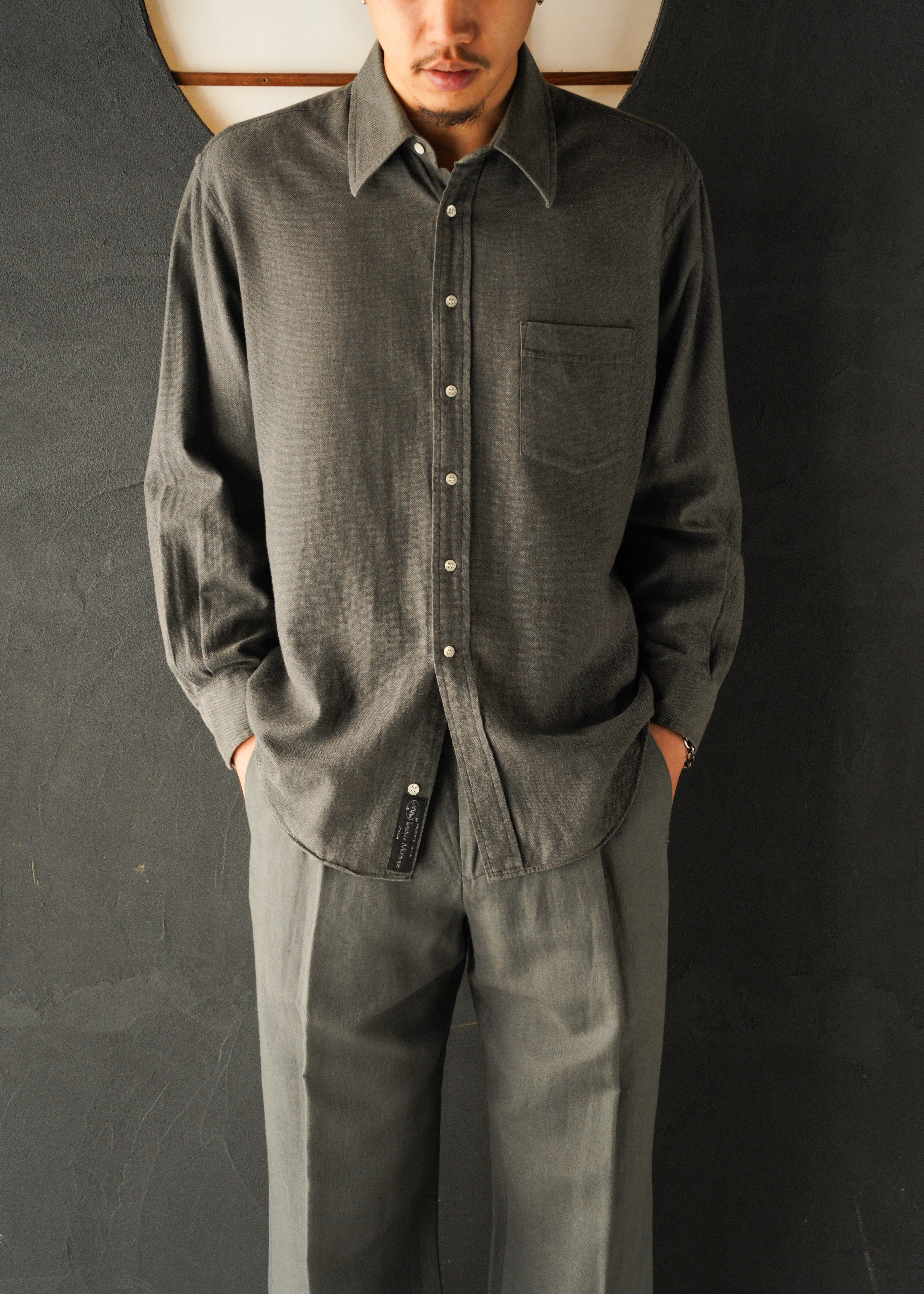 90’s BALENCIAGA regular collar long sleeve cotton shirt