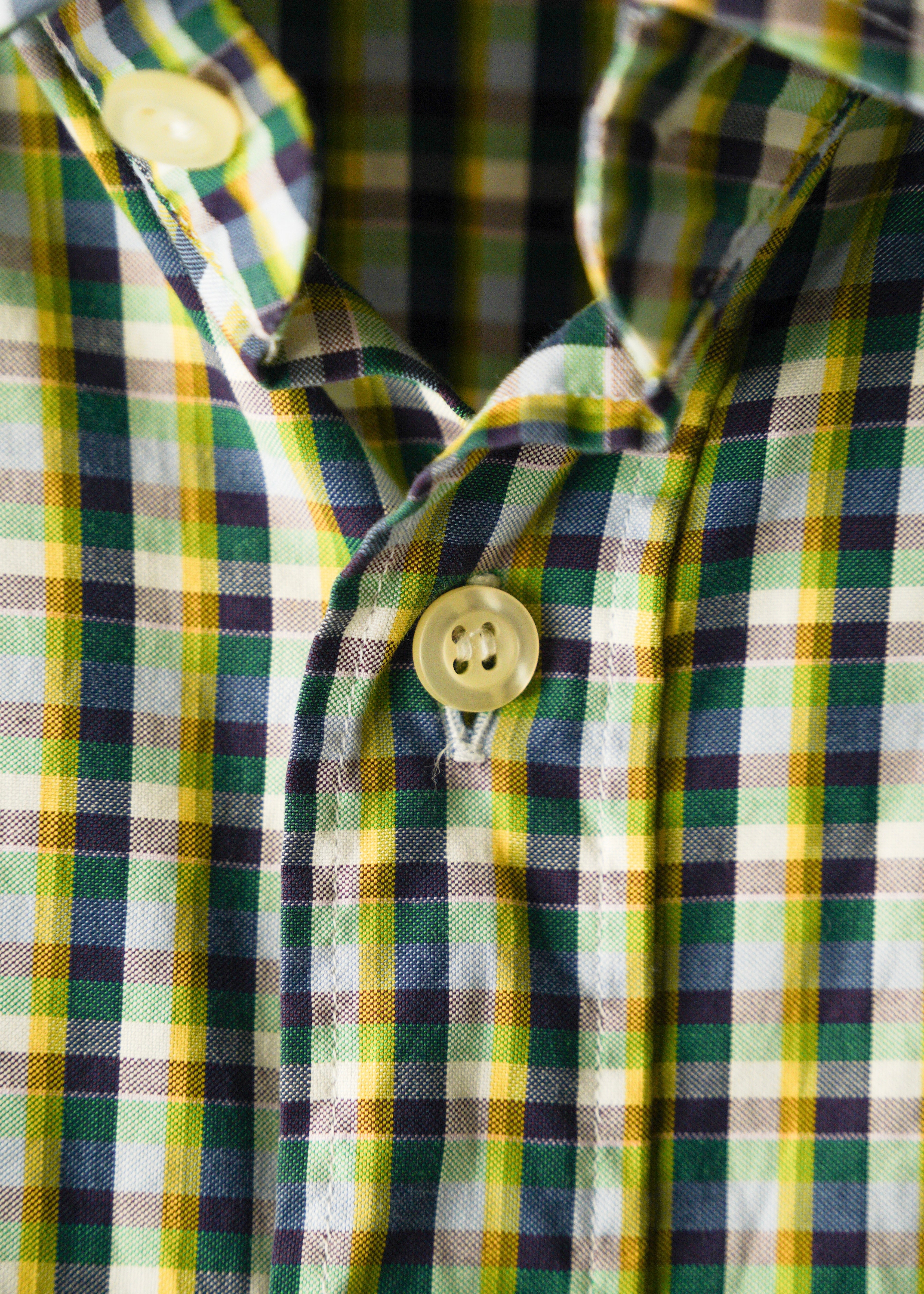 PRADA multi color check regular collar cotton shirt
