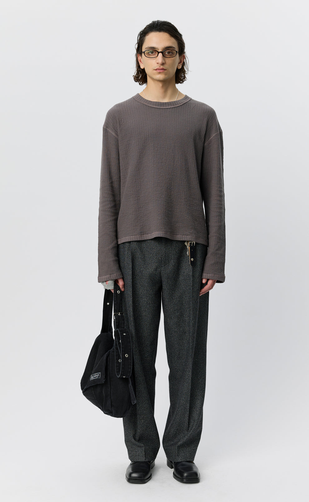 mfpen 26AW Reverse Rib Sweater / Murkey Grey