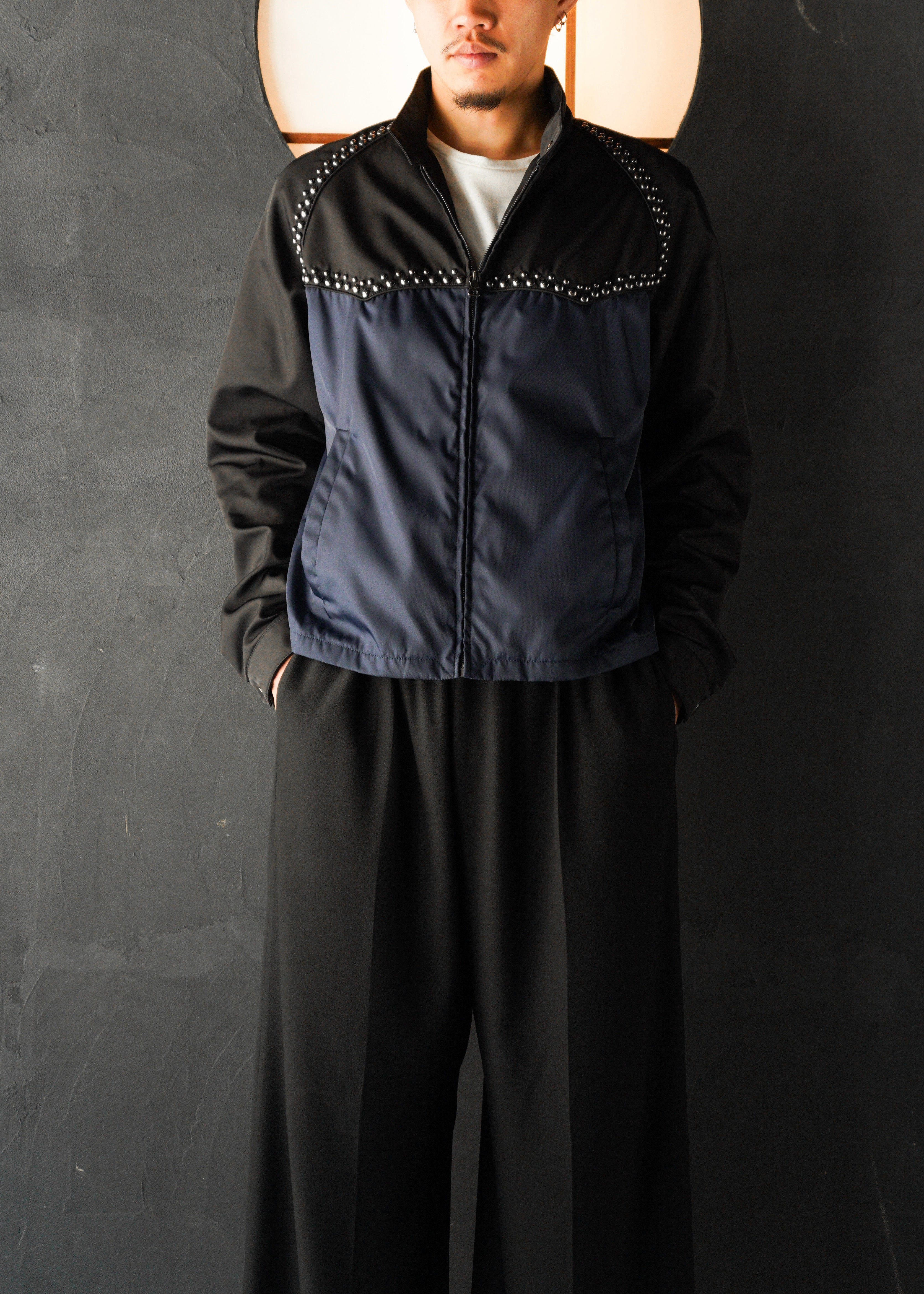 PRADA 12SS bicolor nylon studs blouson