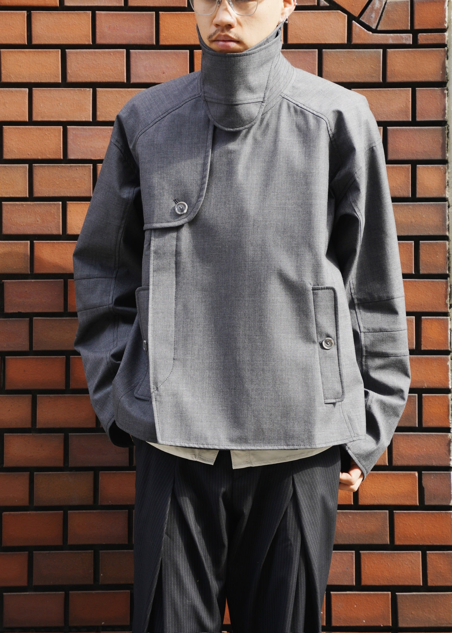 D.Nart.Ampta 25AW round cut short trench coat