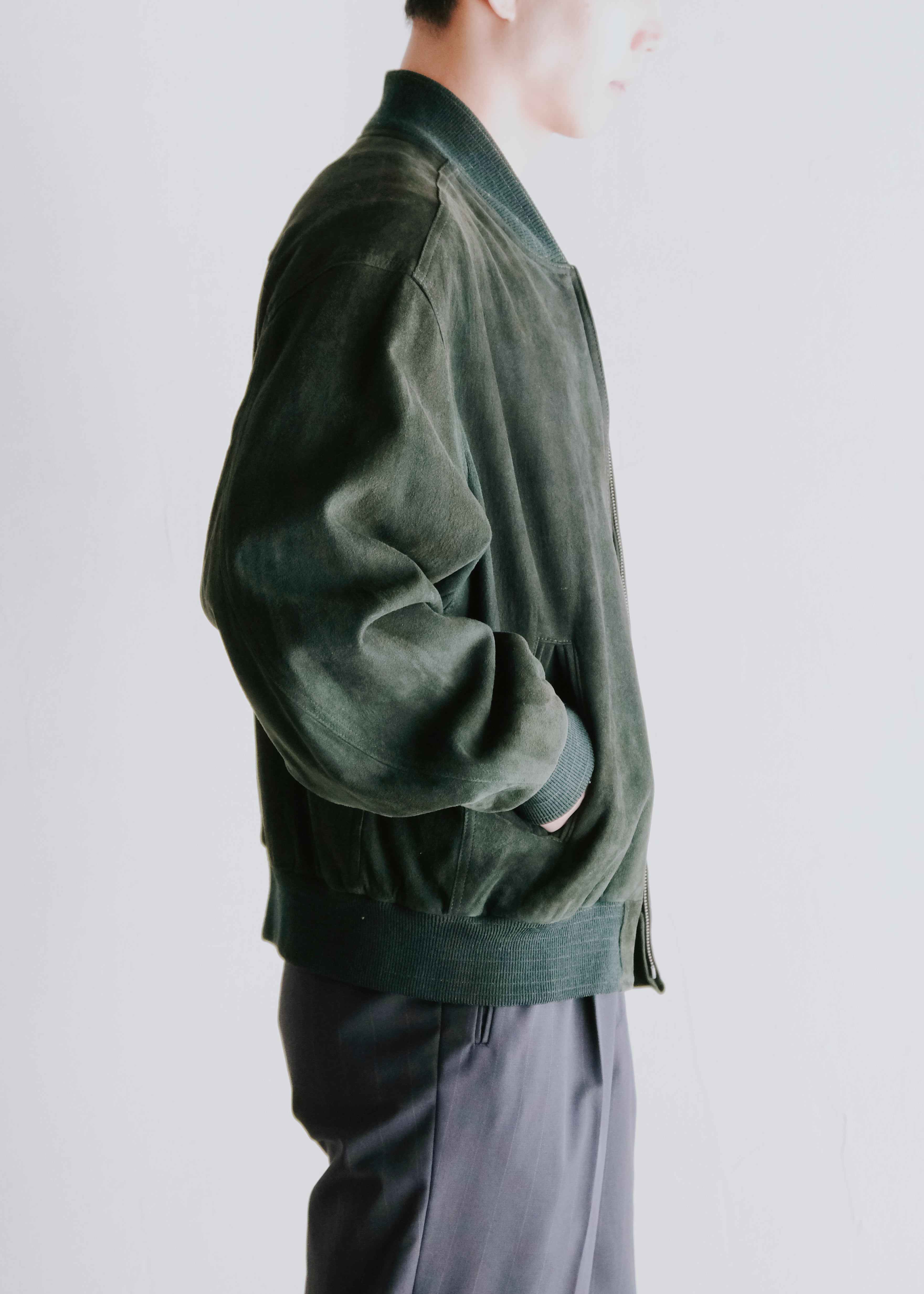 80-90's COACH suede leather bomber jacket