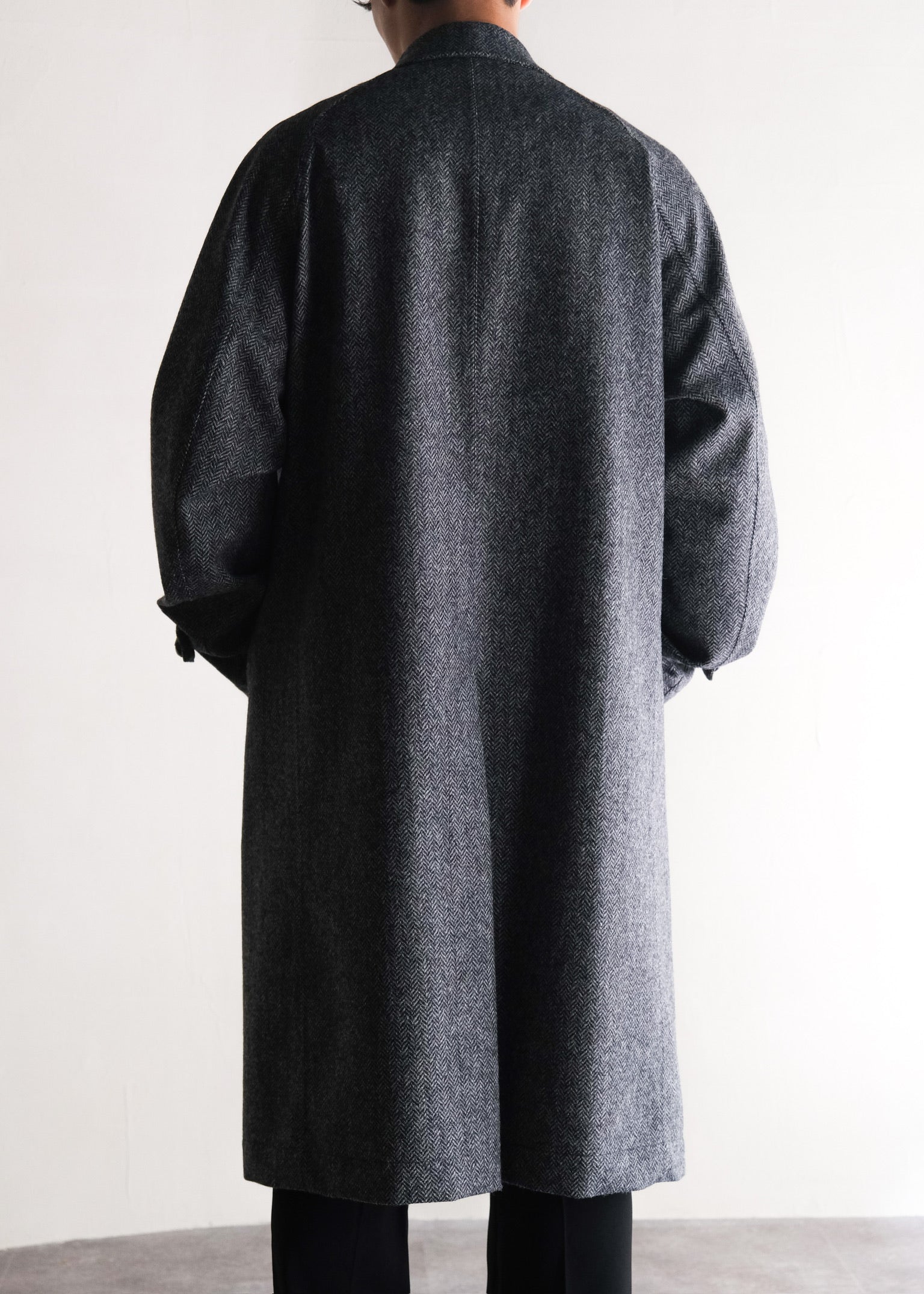 PHENIX by TKMT TYPE P-002A wool tweed balmacaan coat / Gray