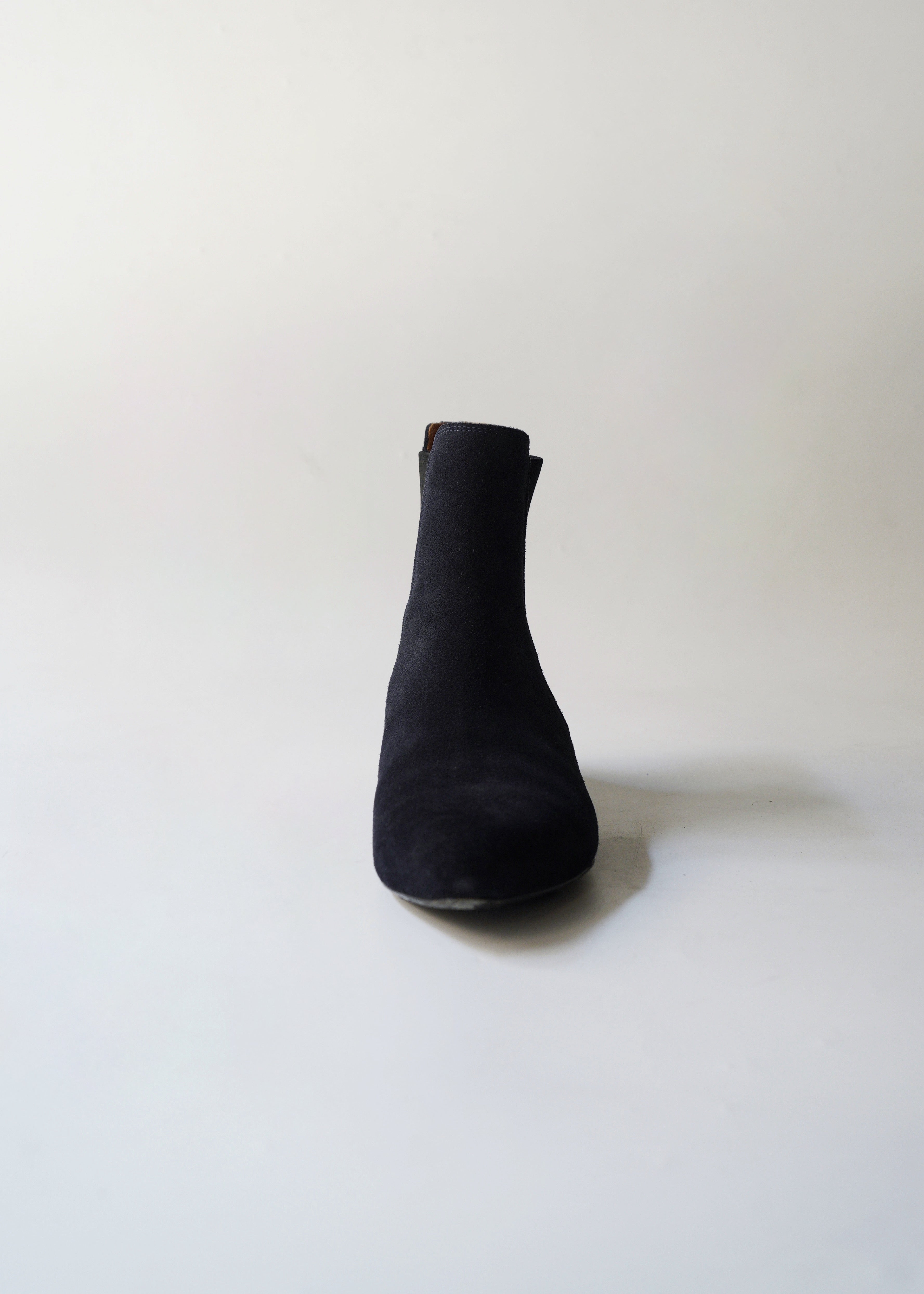DRIES VAN NOTEN suède leather pointed toe side gore boots