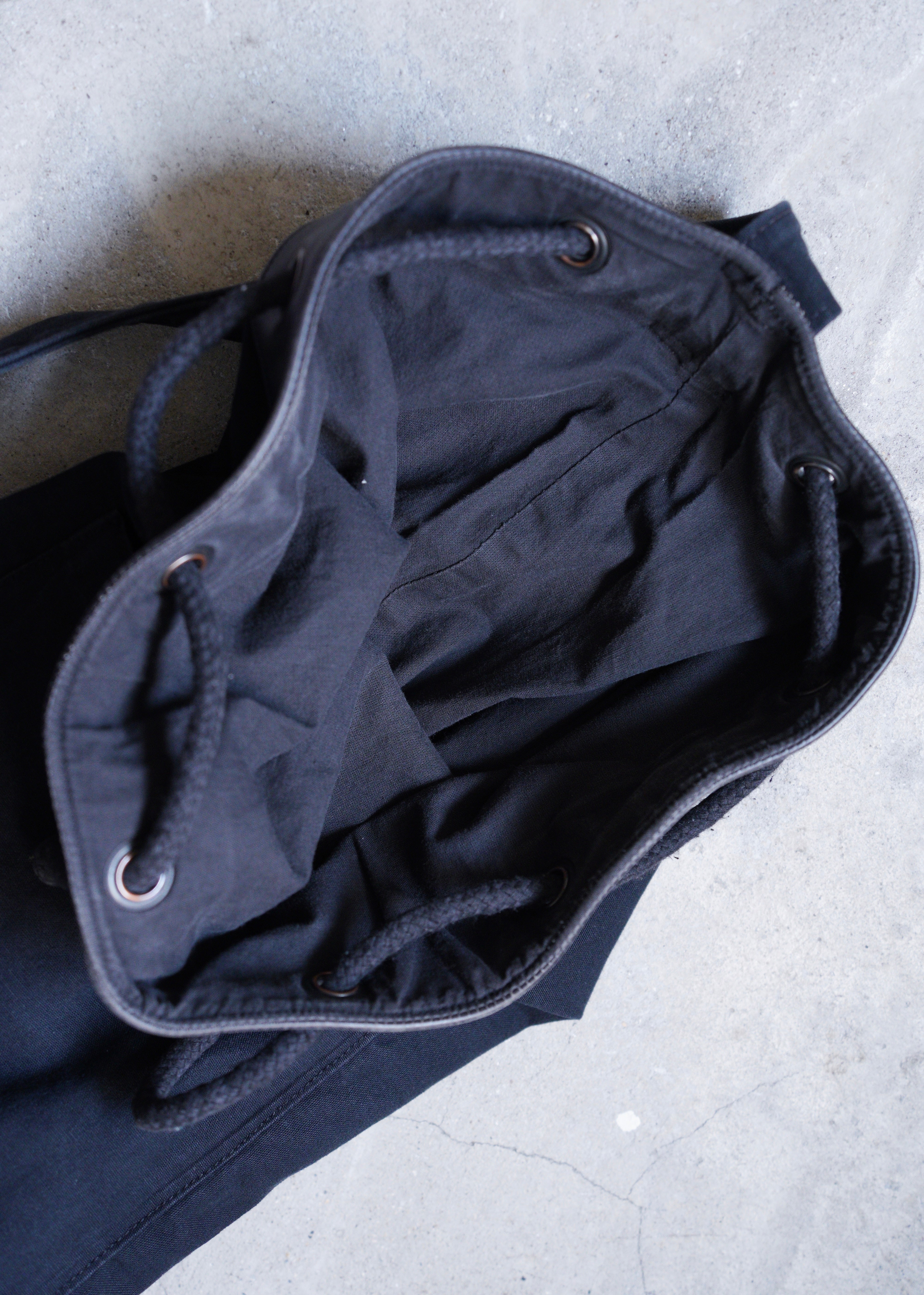 90's agnes b. switching cotton leather bonsack