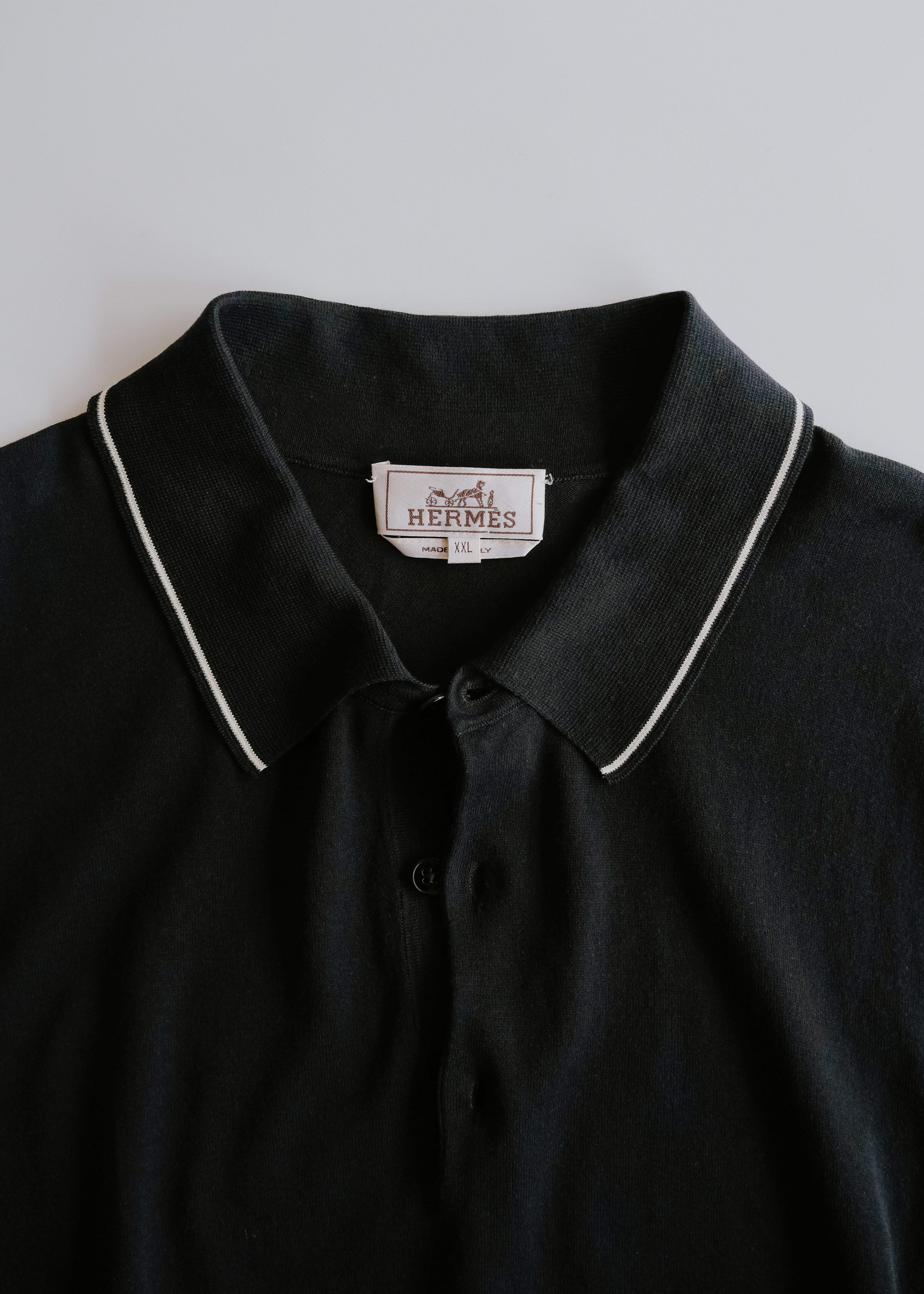 00-10's HERMÈS light cotton lined polo shirt