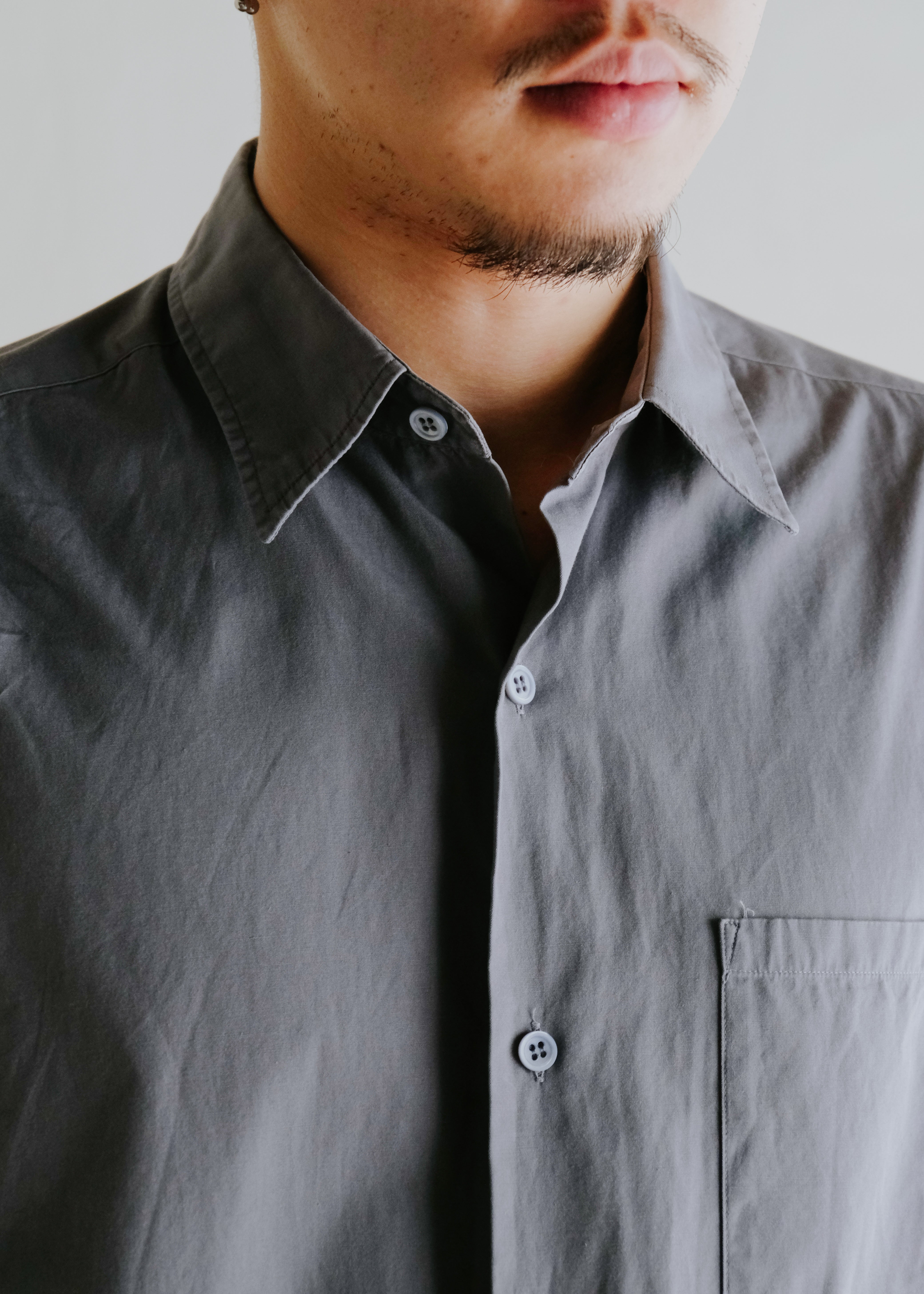 00's agnes b. homme regular collar cotton shirt