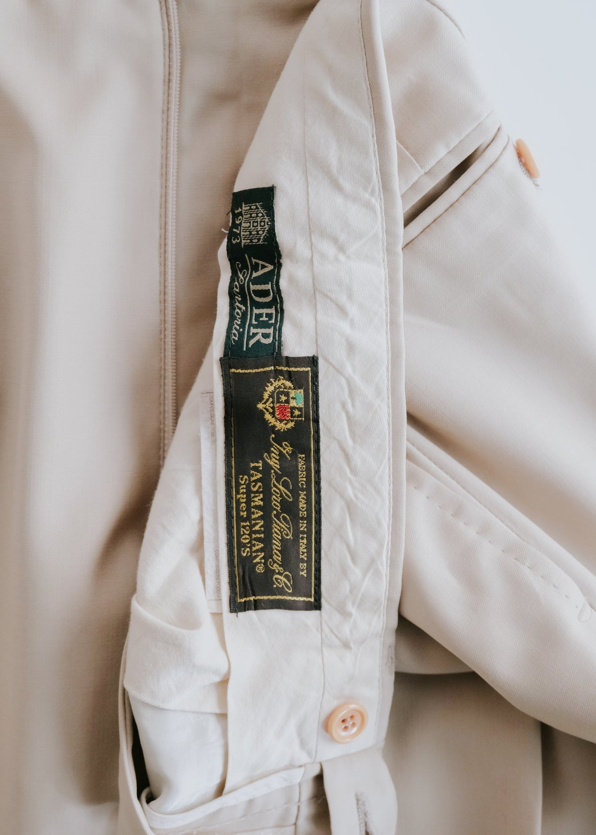 00's ADER Sartoria 1978 by Loro piana Super 120's wool two tucked relaxing tapered slacks
