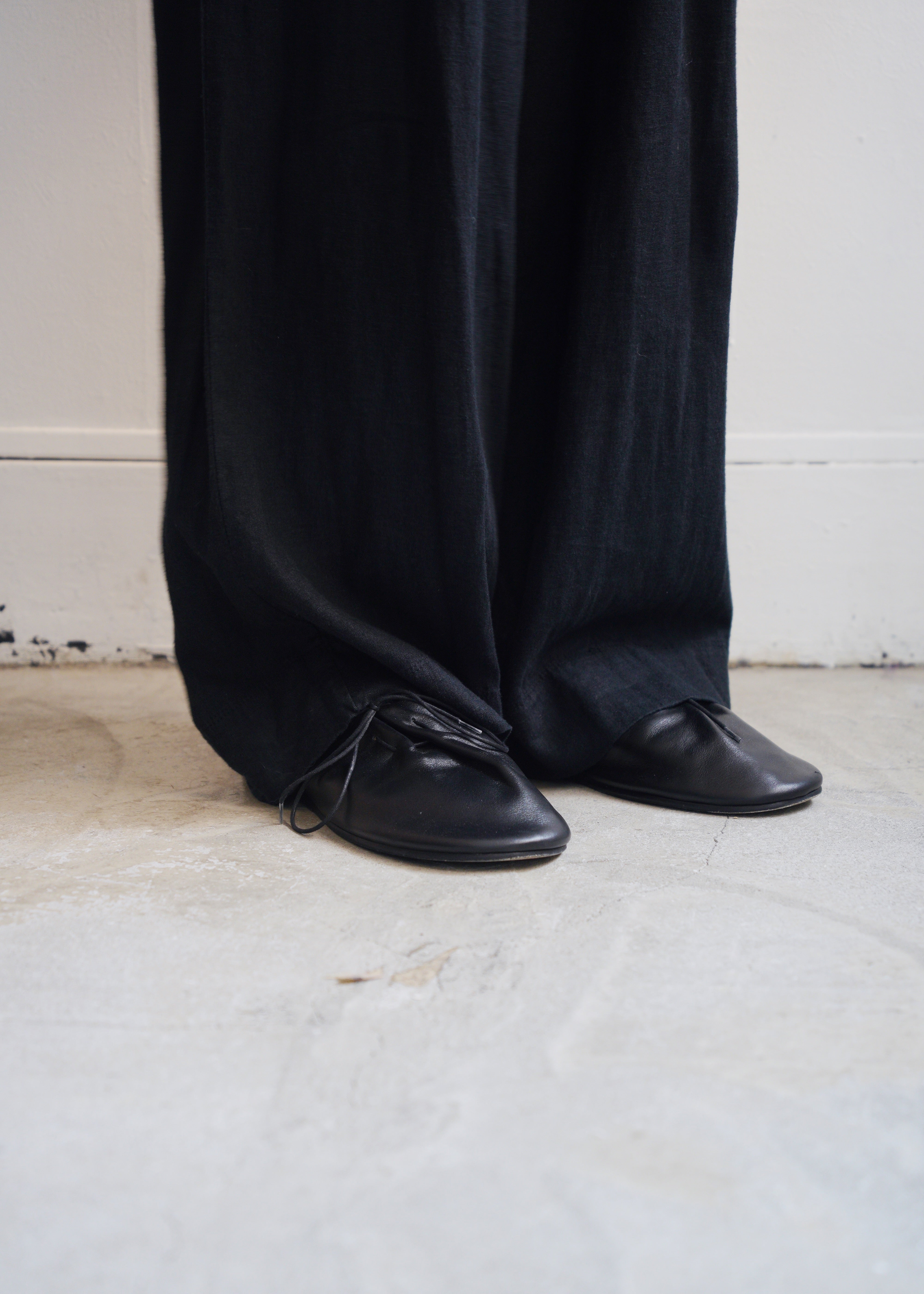 00's Linen rayon belted wide slacks