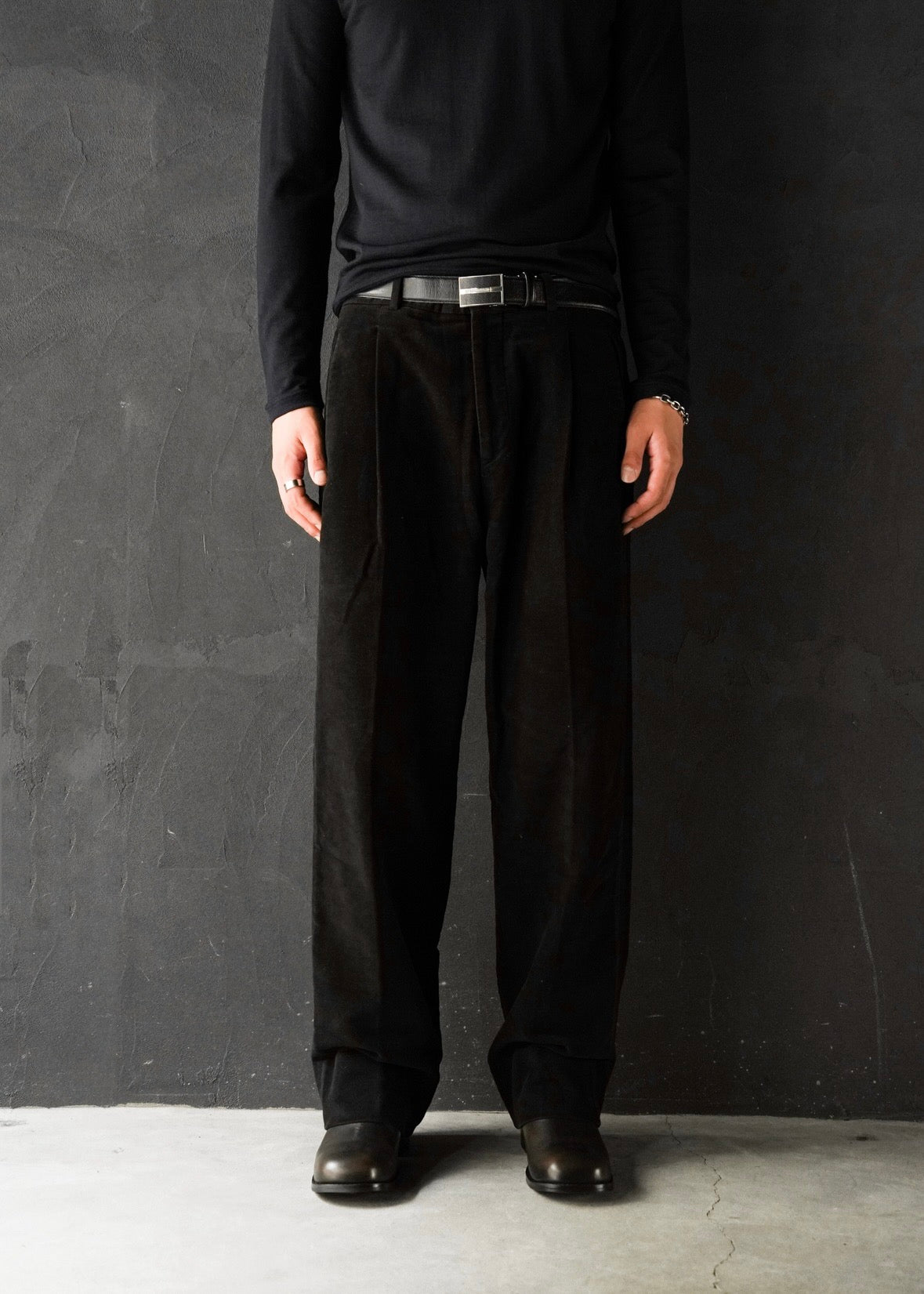 00’s ARMANI COLLEZIONI mole skin straight trousers
